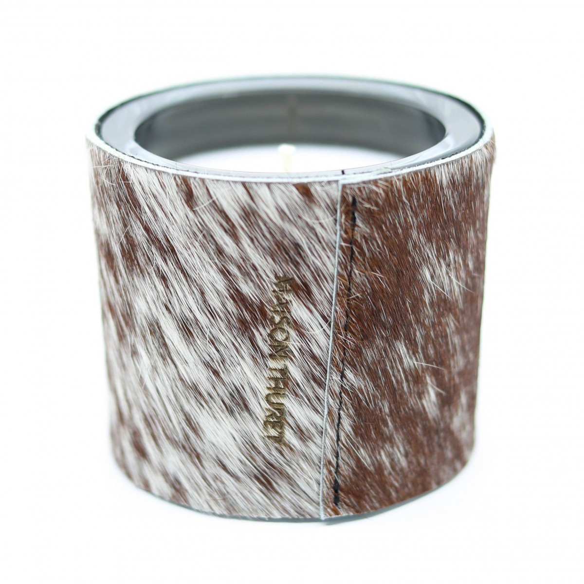 Bougie en peau de vache marron - 1 mèche 8 cm
