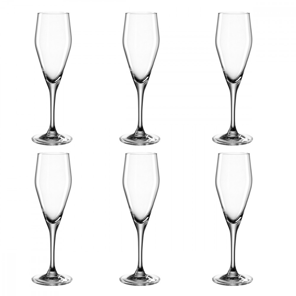 lot de 6 coupes à champagne 220ml verre transparent
