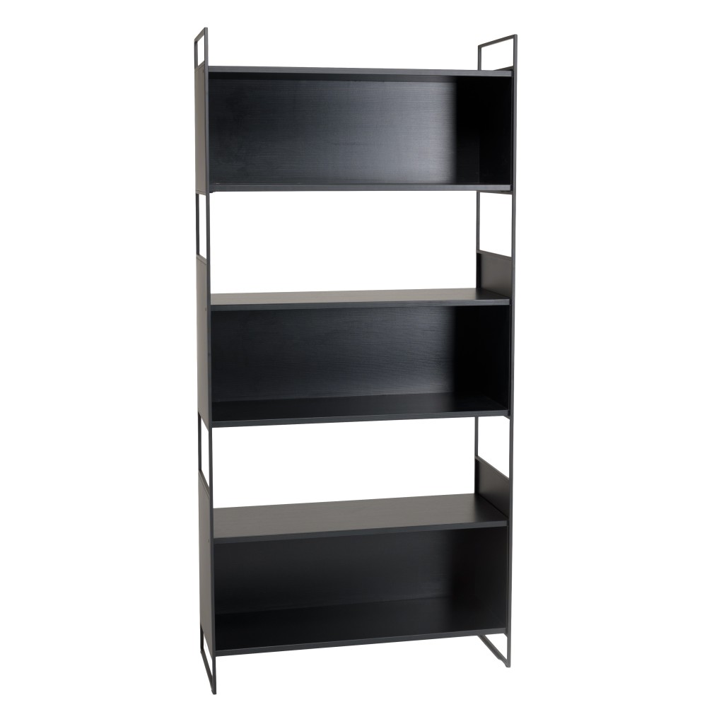 Étagère 5 niches 5 niveaux noire piètement métal