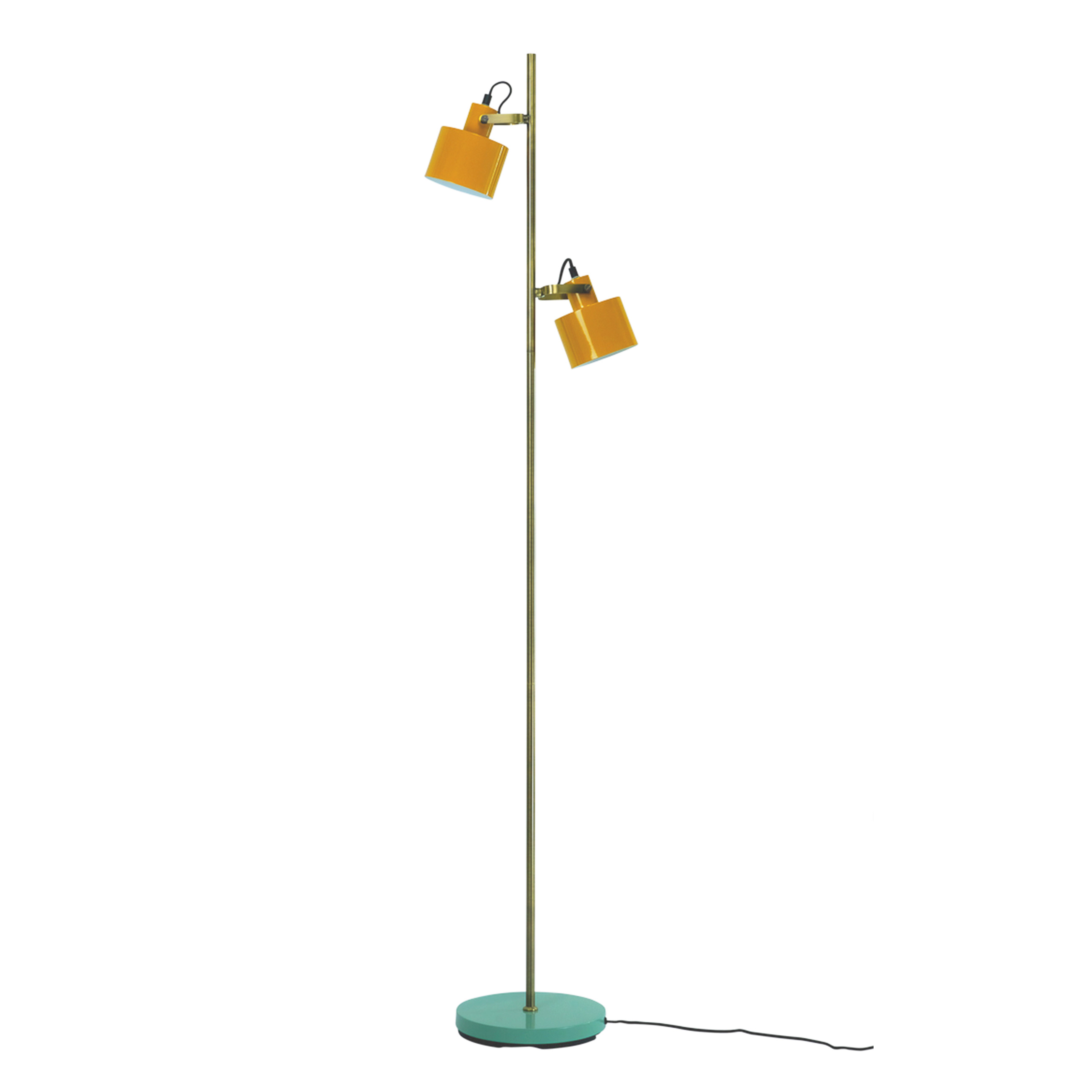 Lampadaire en métal curry laiton turquoise