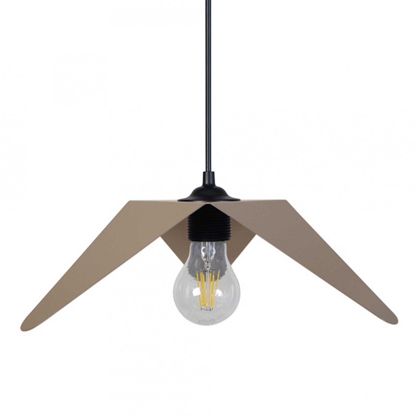 Suspension en tôle d’acier taupe