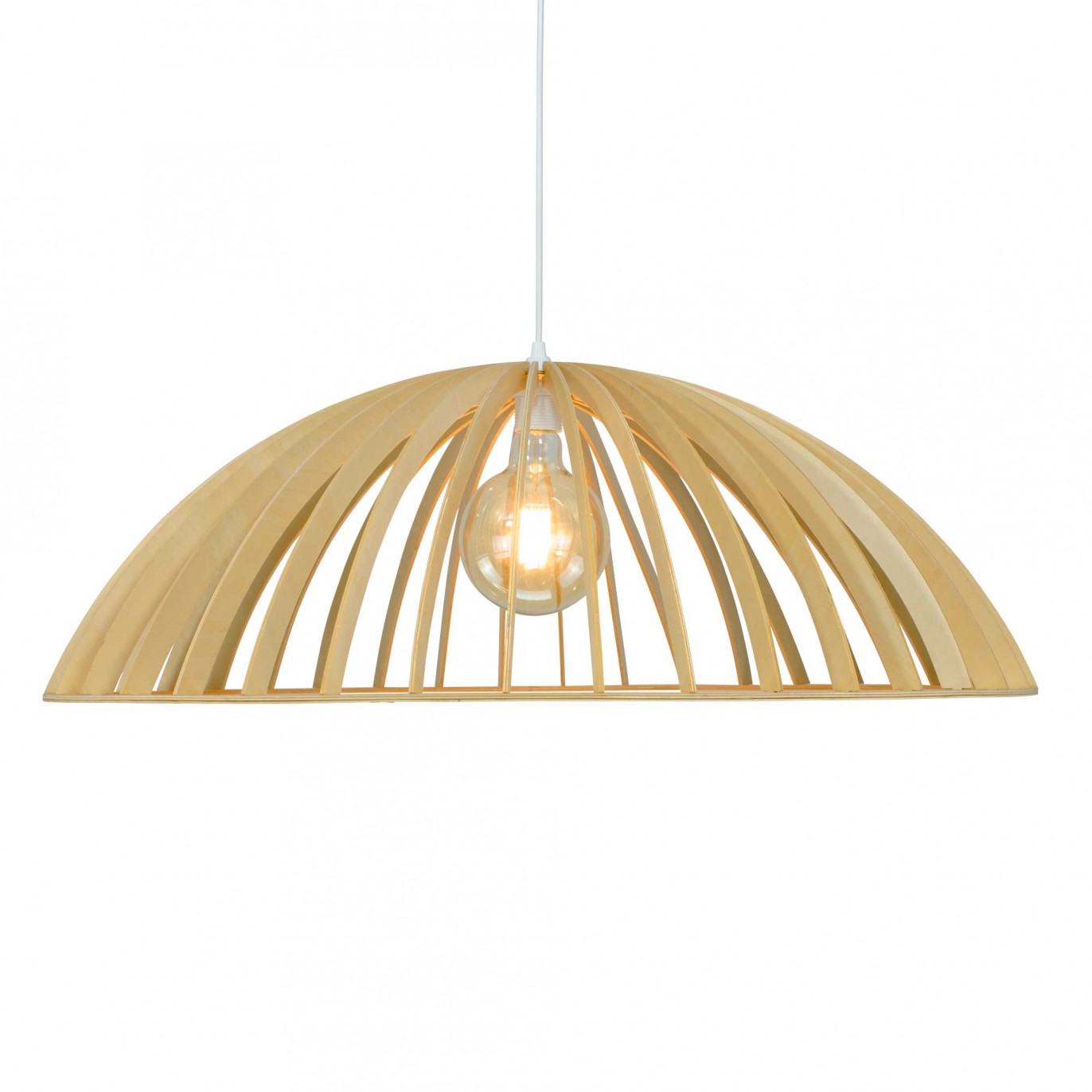 Suspension grand modèle en lamelles de bois naturel