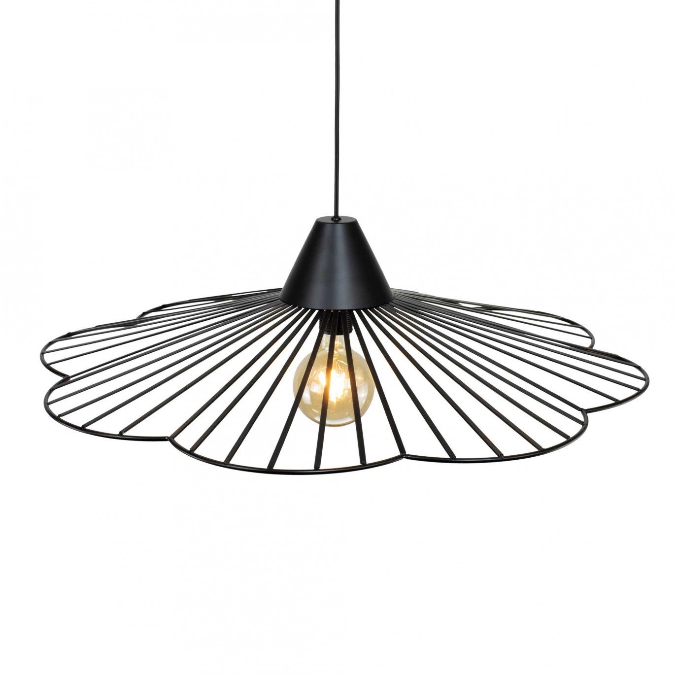 Suspension grand modèle en métal noir