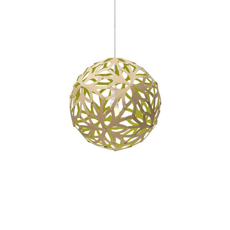 Suspension bicolore bambou naturel diamètre 40cm vert