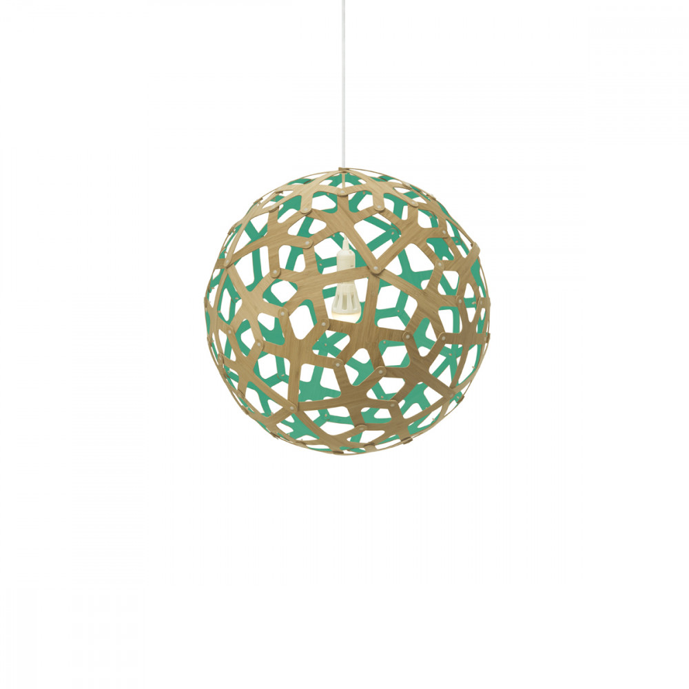 Lampe coral colorée 40cm bambou et bleu turquoise