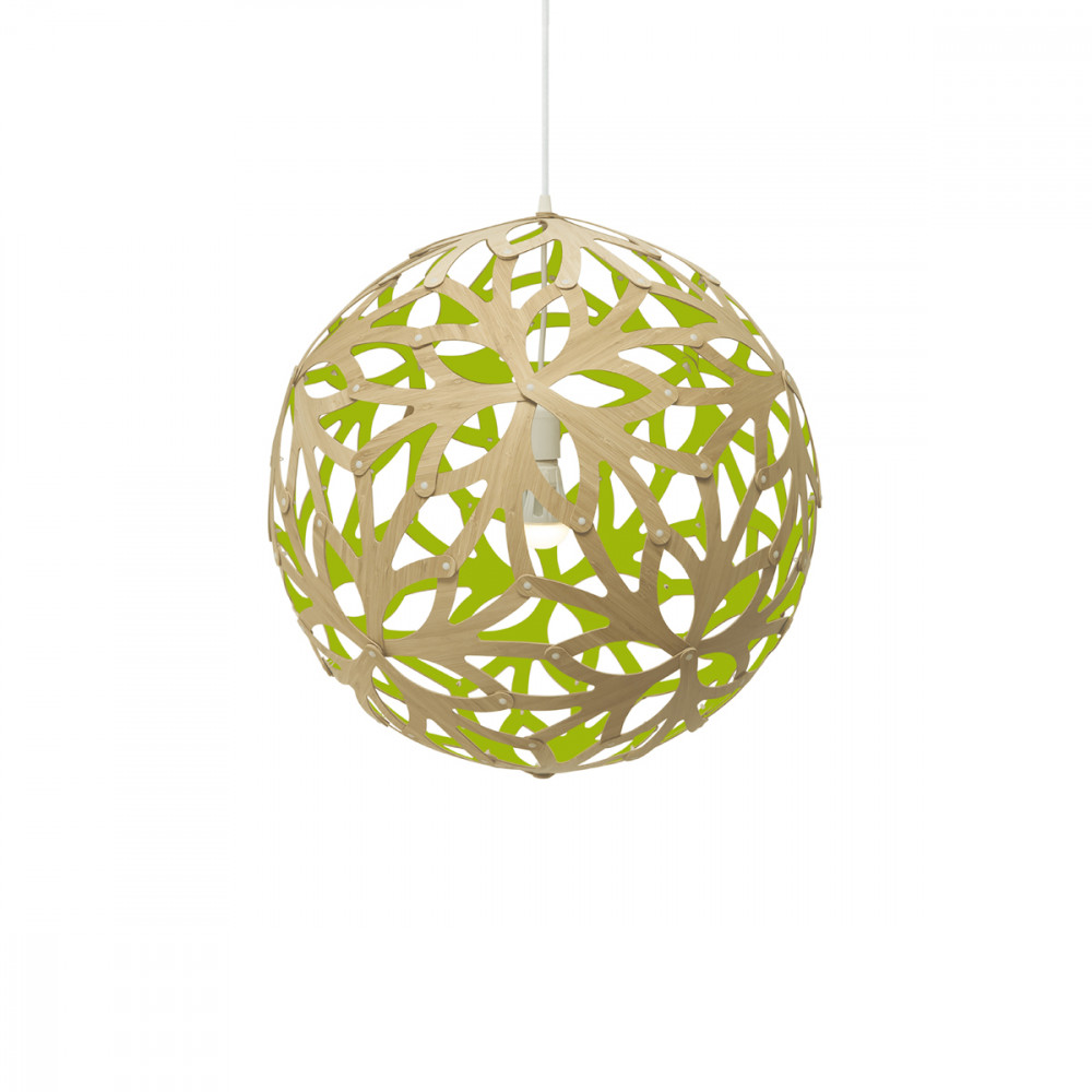 Lampe floral colorée 80cm bambou et citron vert