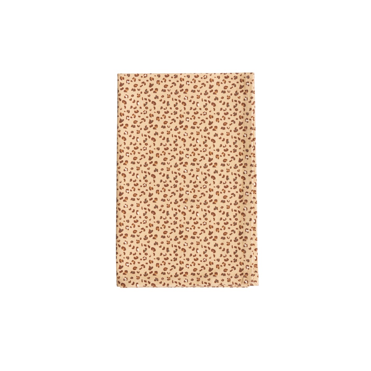 torchon en coton imprimé léopard beige 45x70