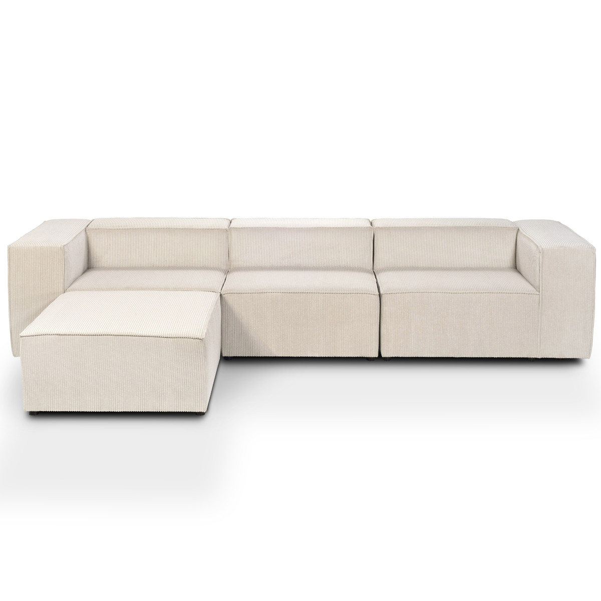 Canapé d'angle 5 places Beige Velours Design Confort Promotion