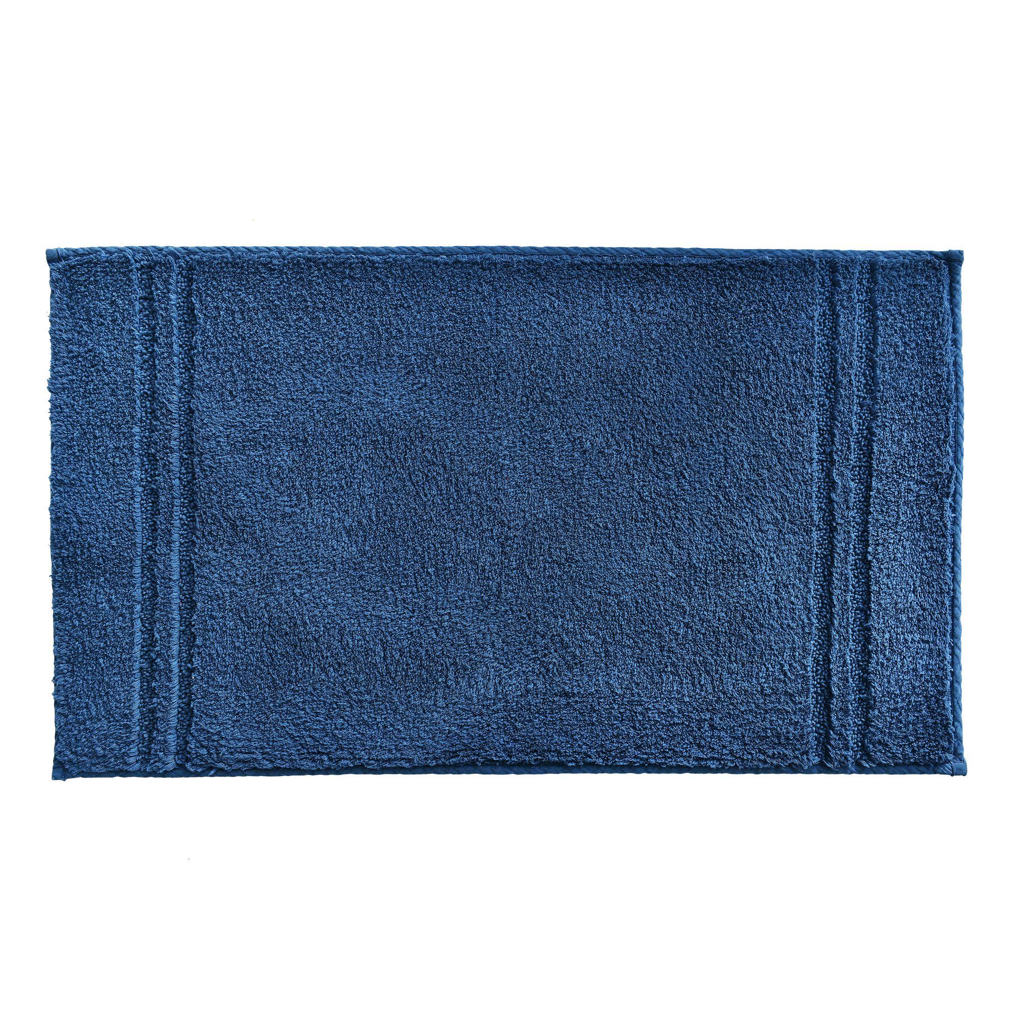 tapis de bain 60x60 bleu indigo en coton