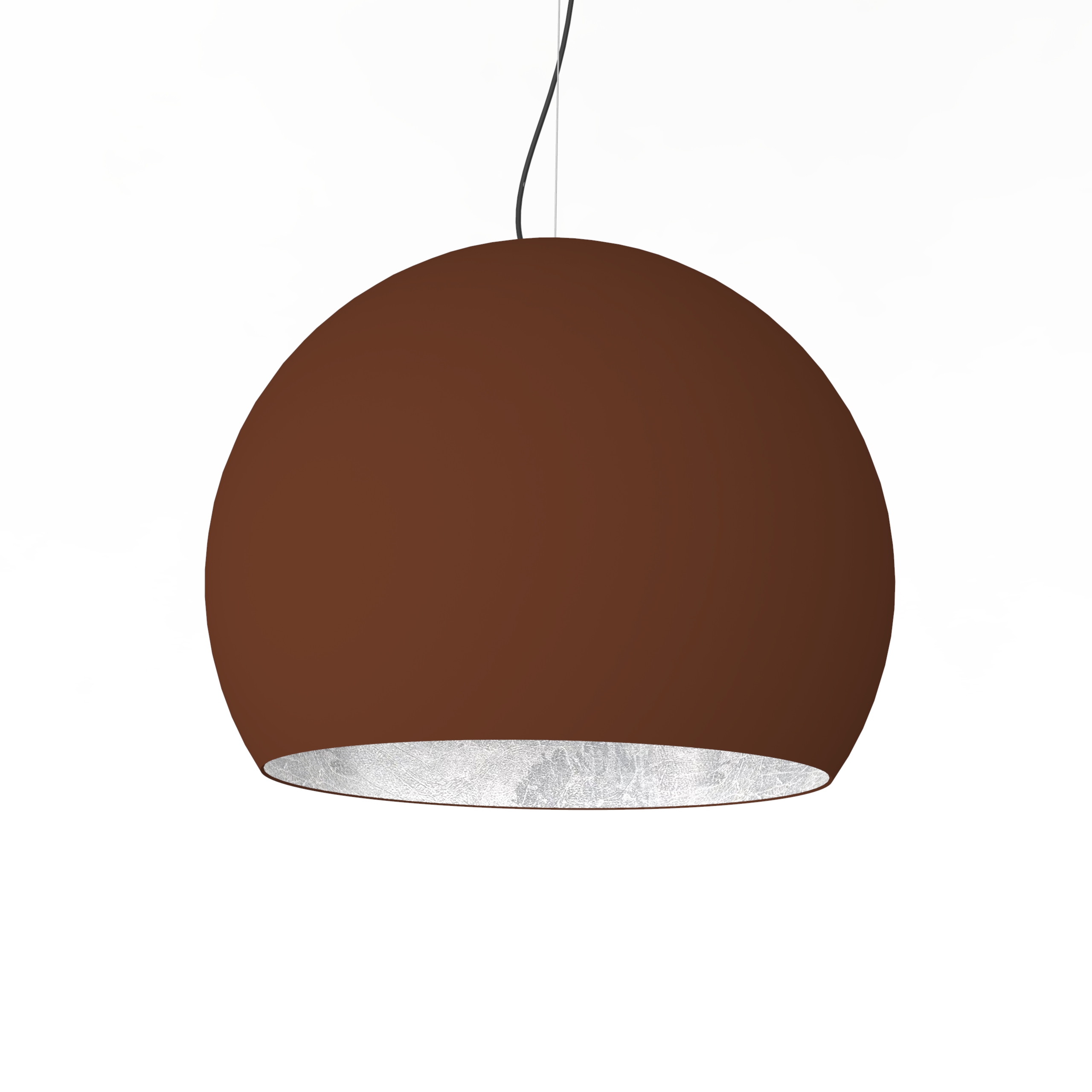 Suspension en métal marron et feuille d&rsquo;argent interne E27