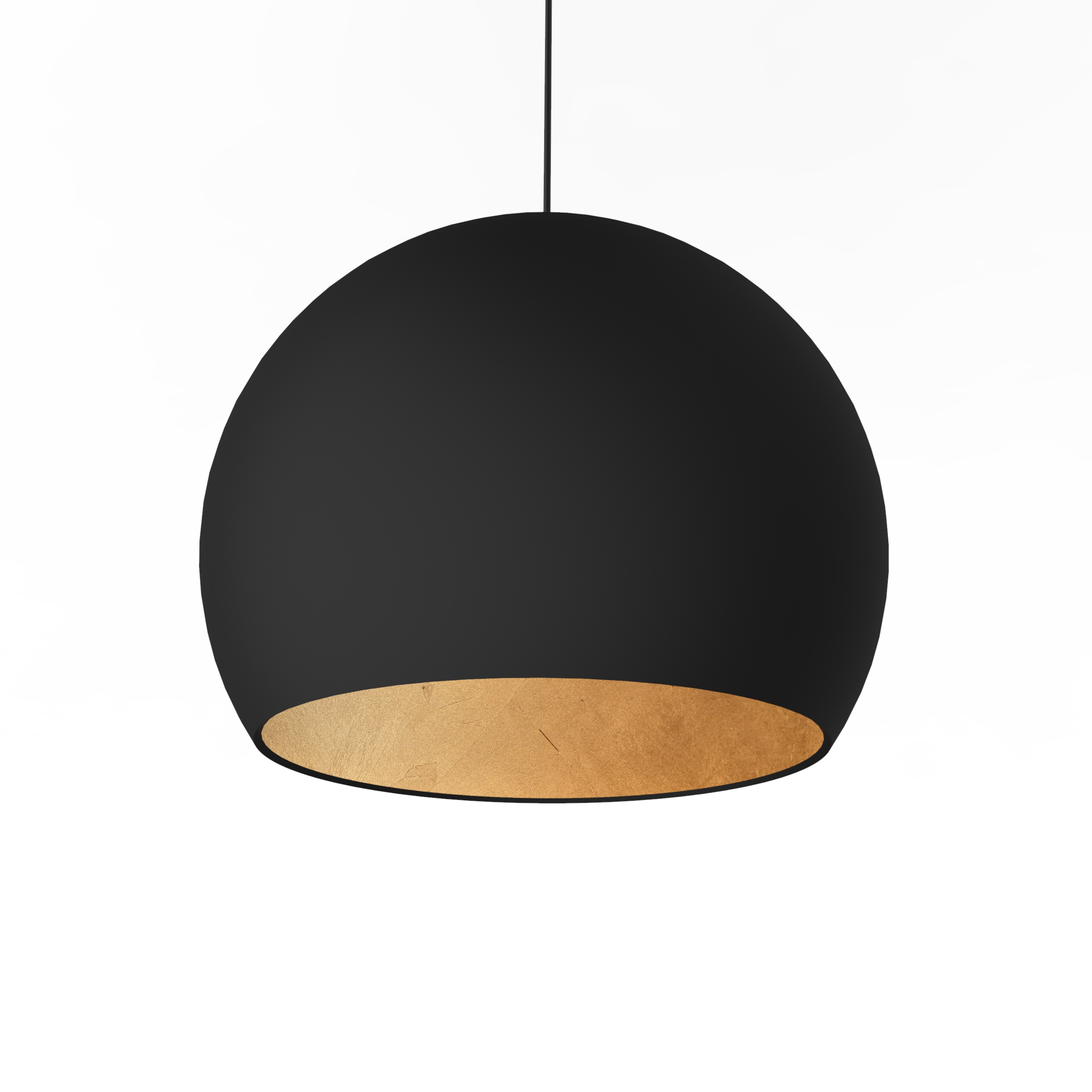 Suspension métal noir mat et feuille d&rsquo;or interne 40cm