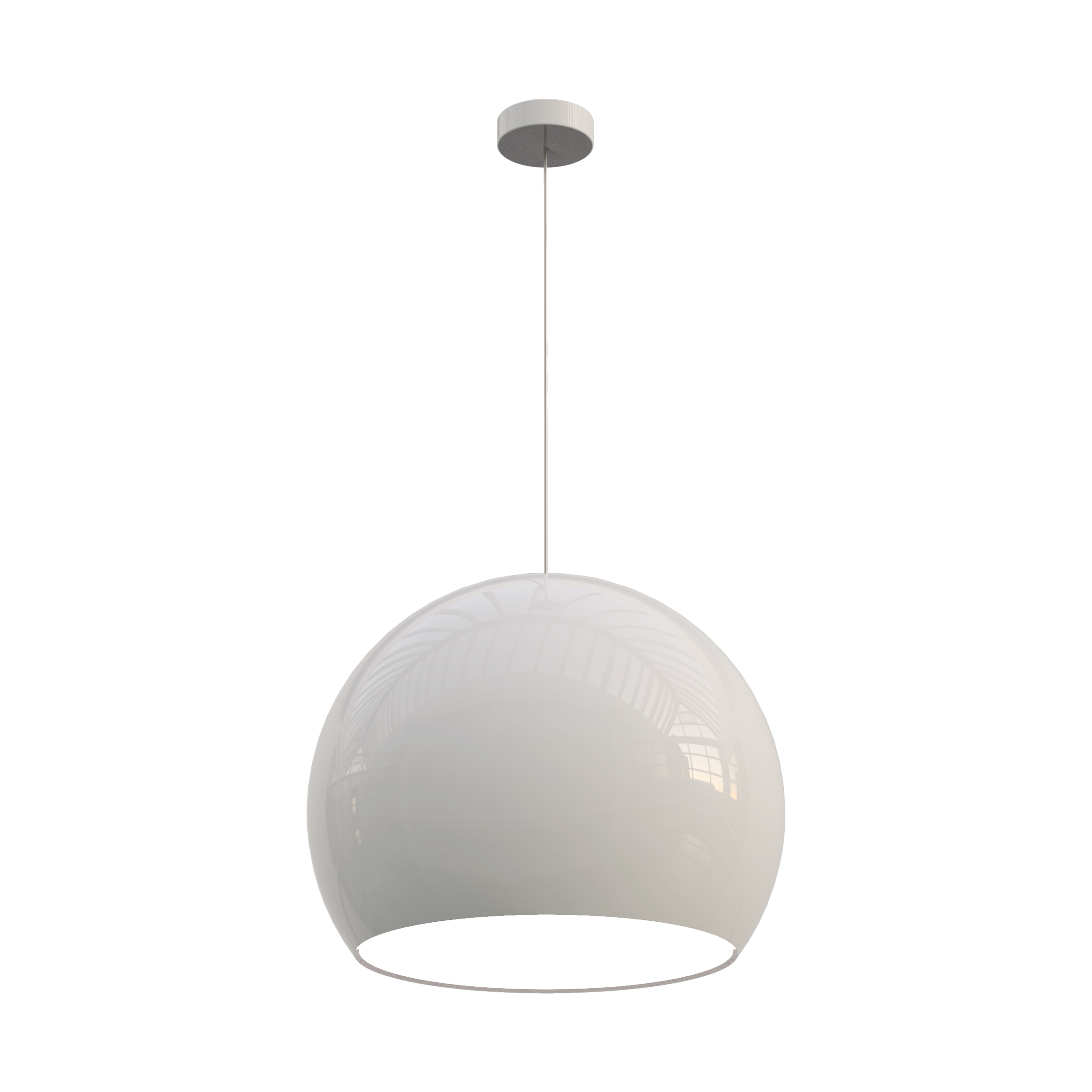 suspension métal blanc brillant 40cm