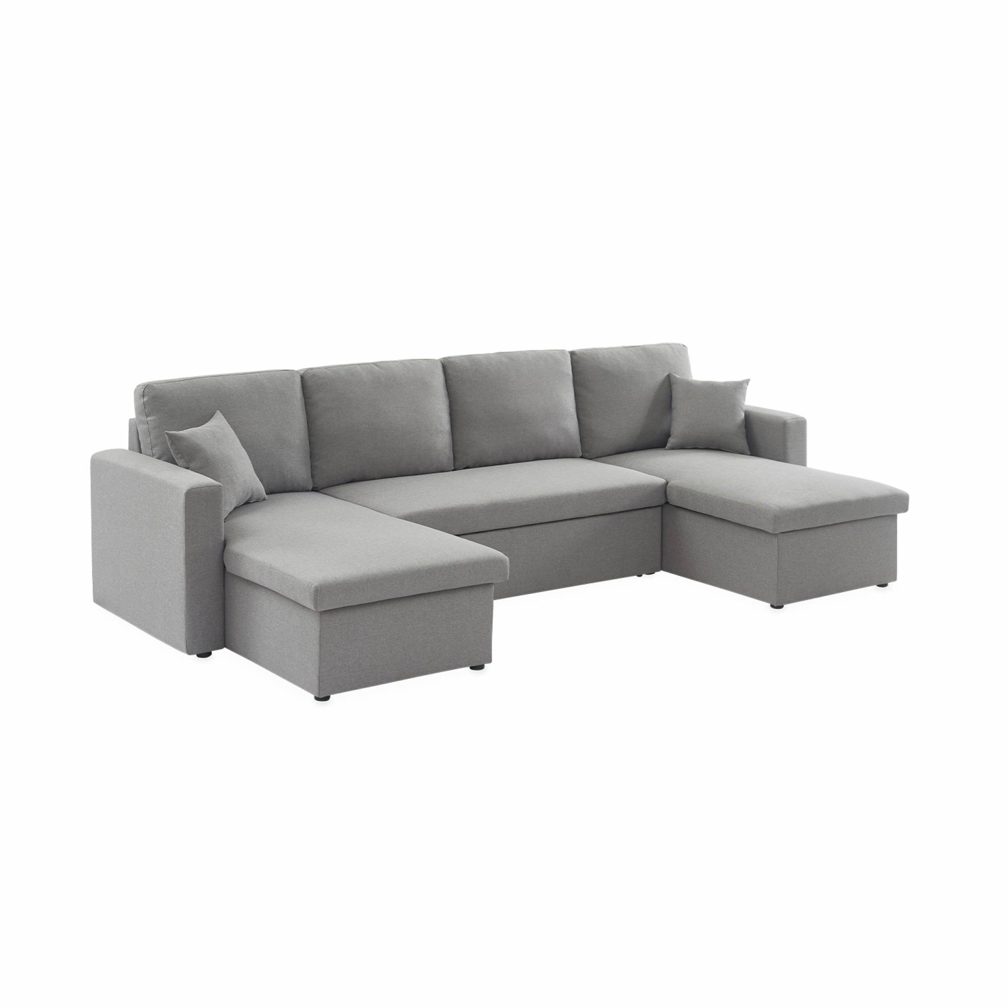 Canapé d'angle Gris Tissu Contemporain Confort