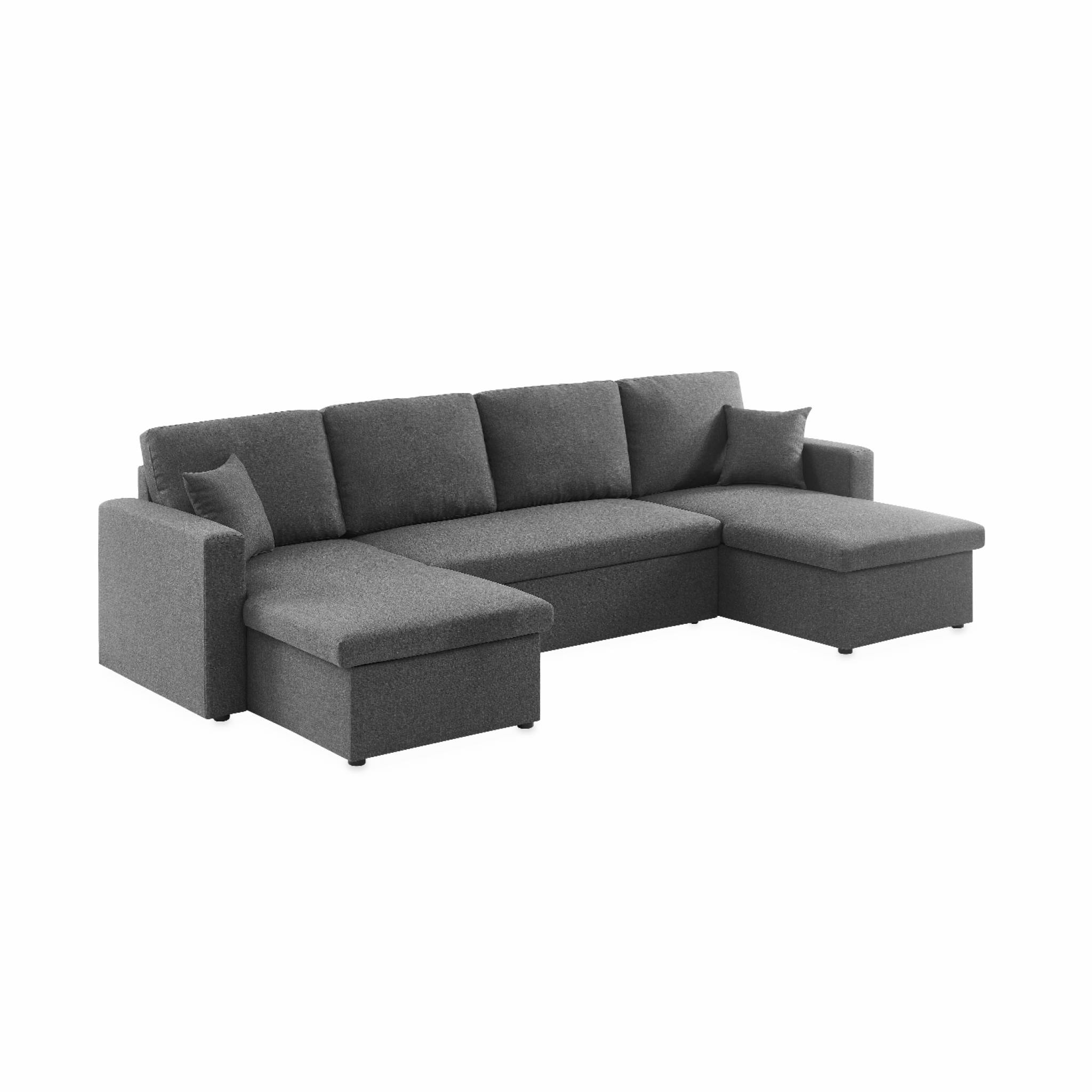 Canapé d'angle Gris Tissu Contemporain Confort