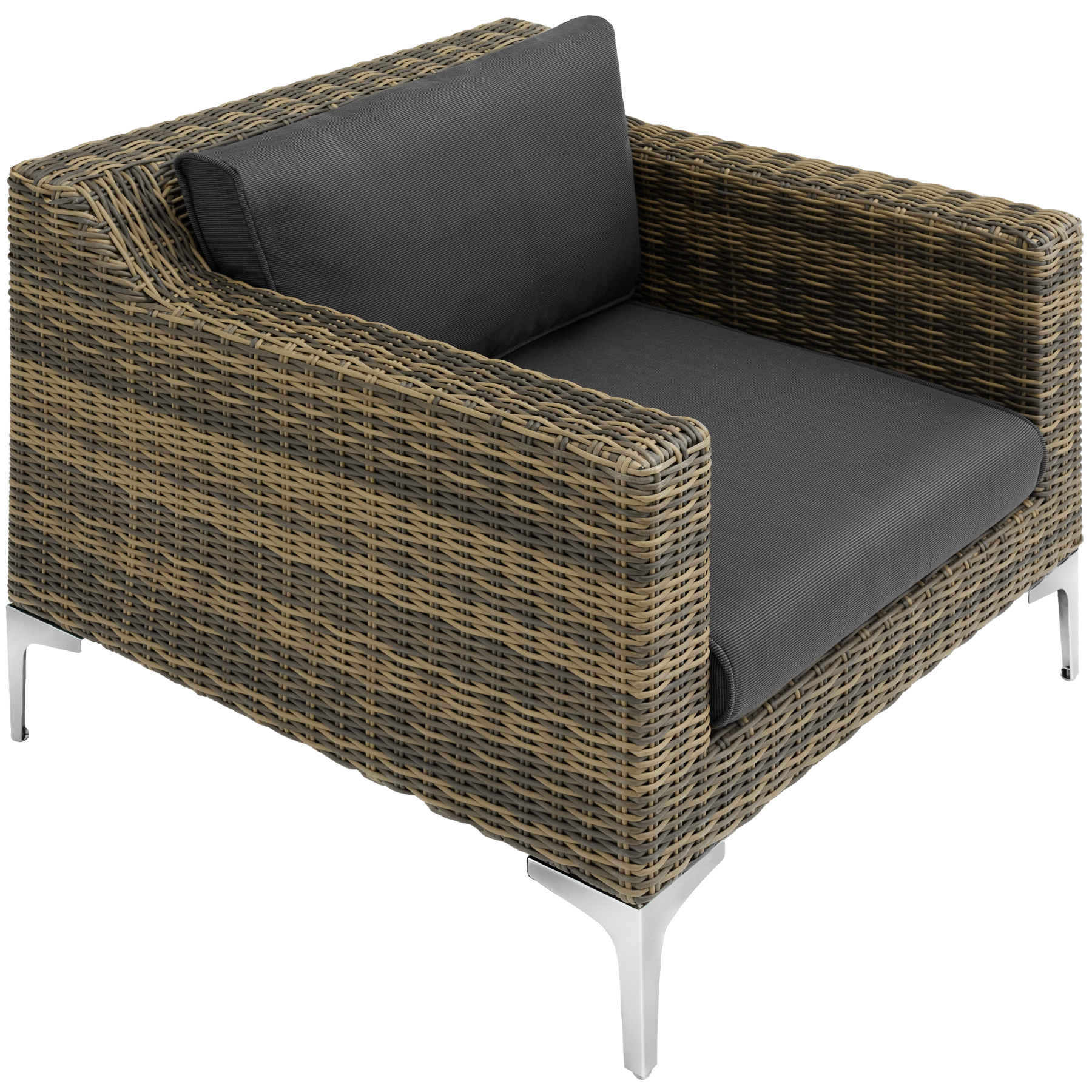 Ensemble salon de jardin modulable en rotin Fauteuil structure en