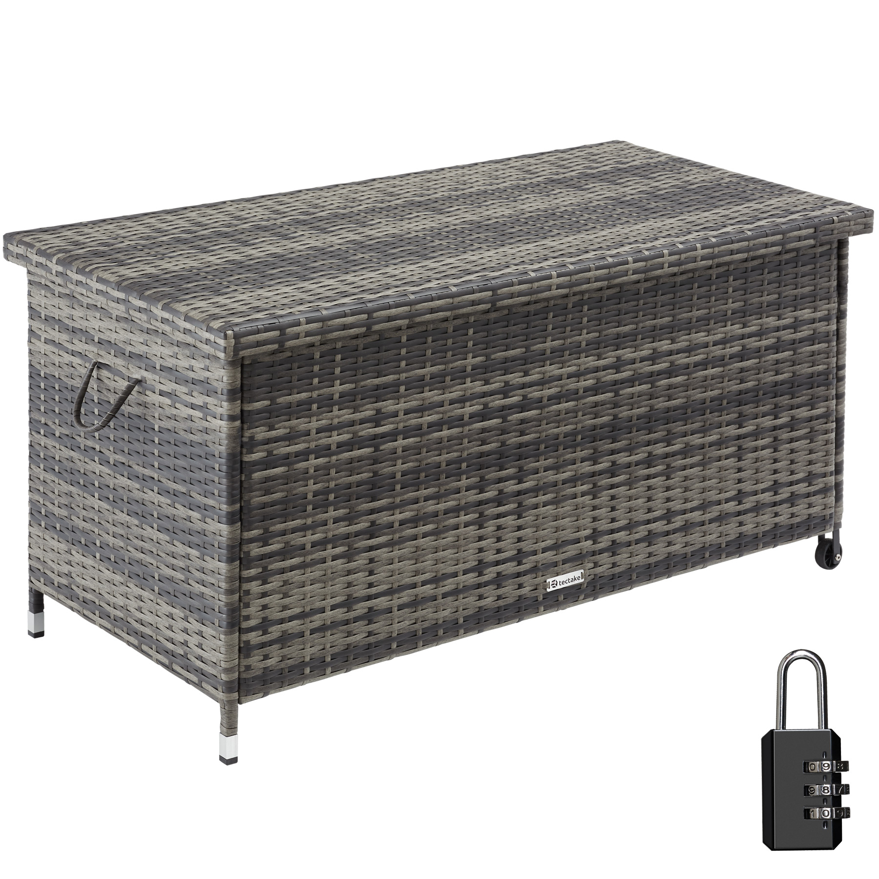 Coffre de jardin Caisse de rangement pour coussins gris