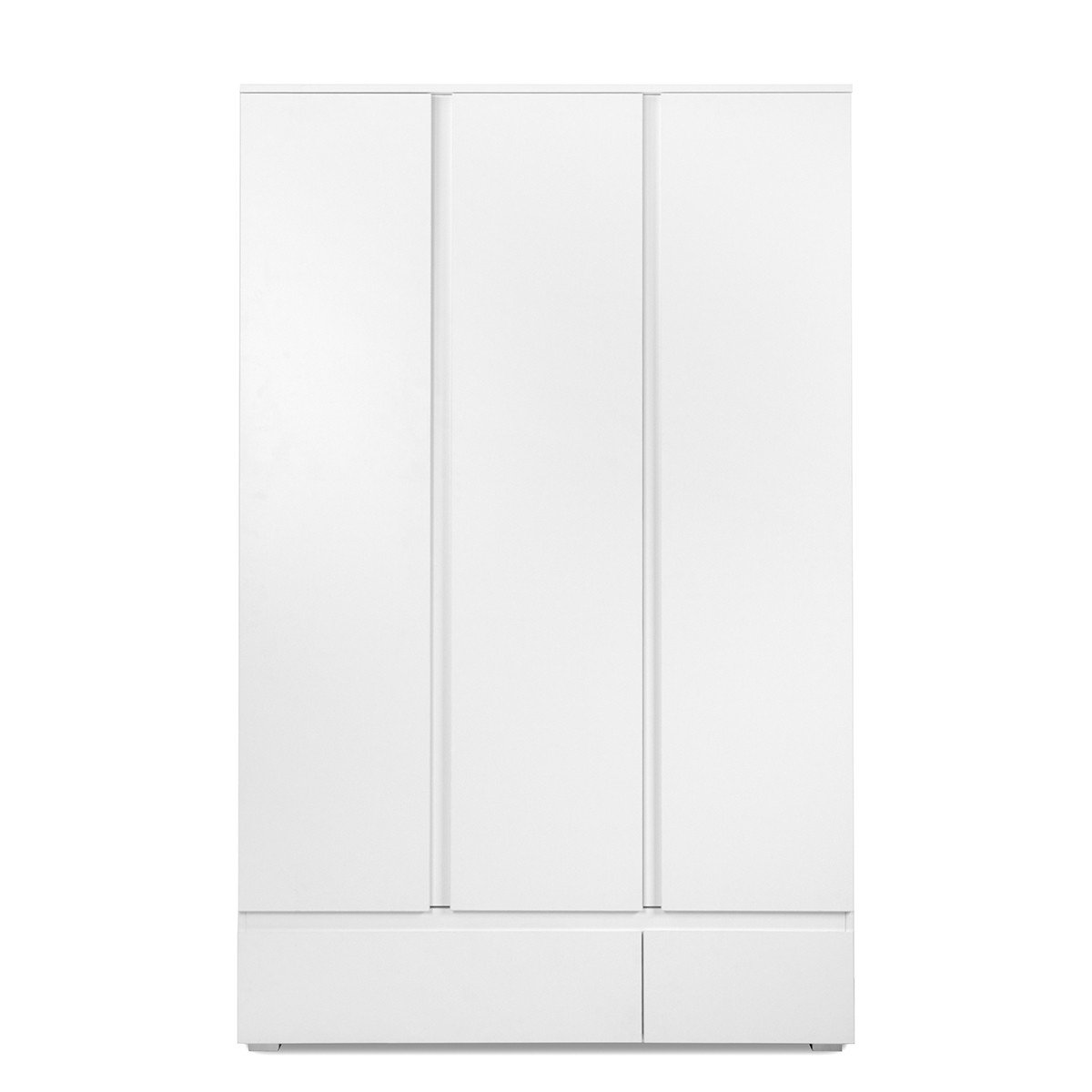 Bureau 140x55,5 cm avec une porte et deux tiroirs blanc mat série Helsinki  Blanc