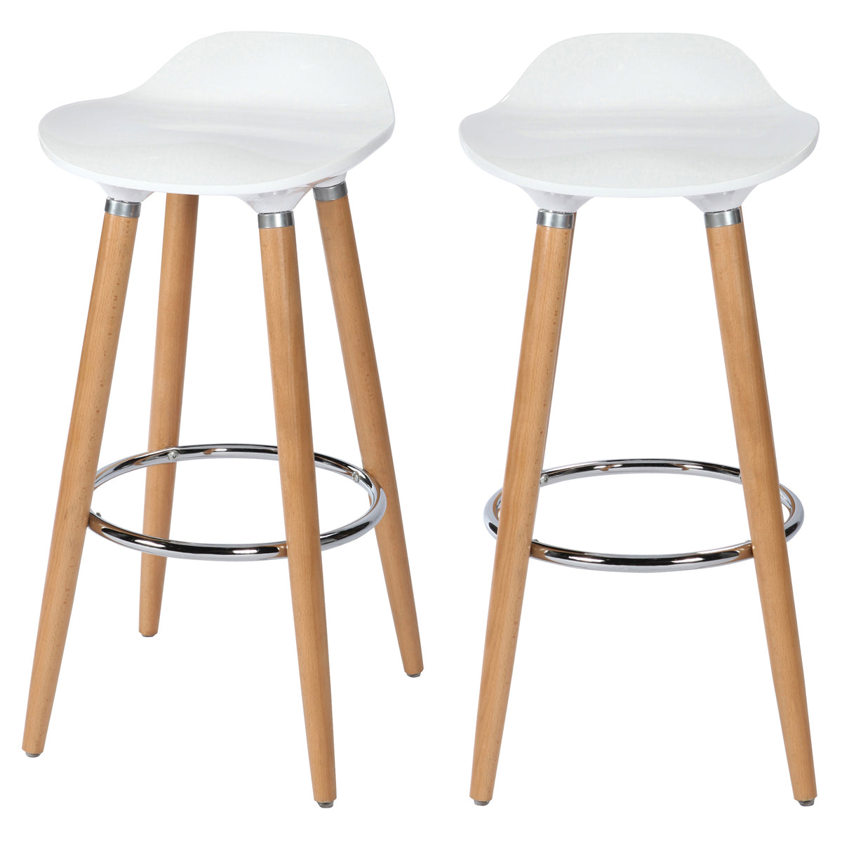 Tabouret de bar blanc 73 cm (lot de 2)