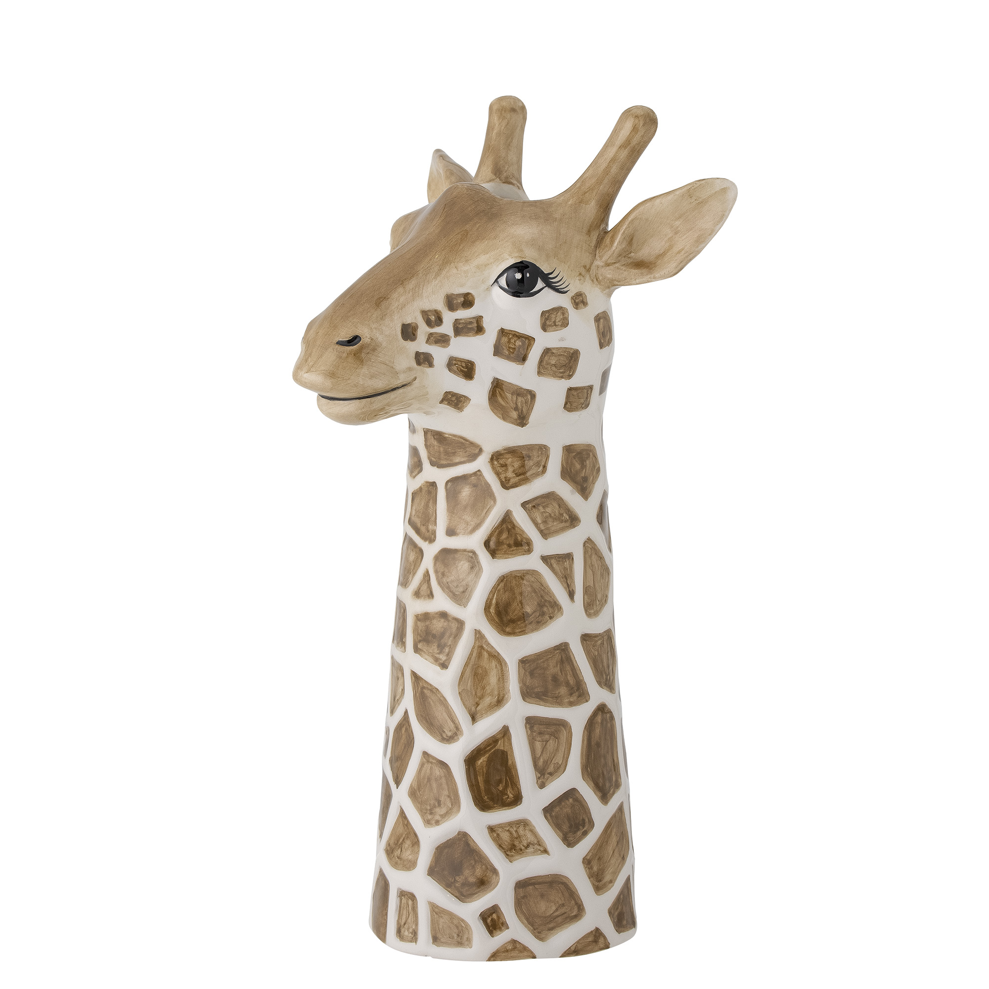 Vase girafe en céramique marron H32