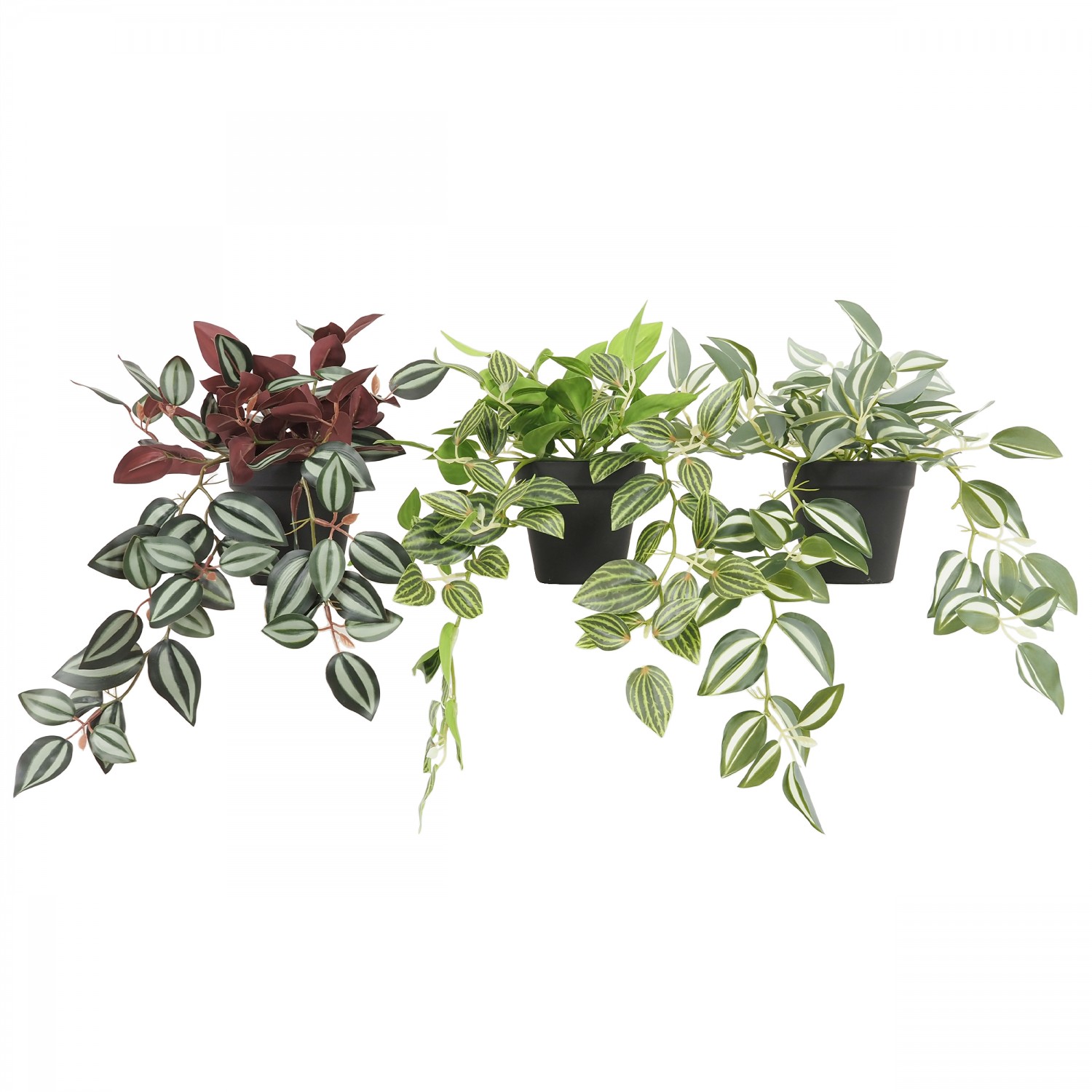 Plante verte artificielle tombante 50cm lot de 3