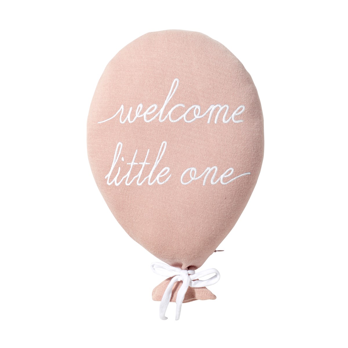 Coussin bébé coton tricoté ballon rose 40x25 cm
