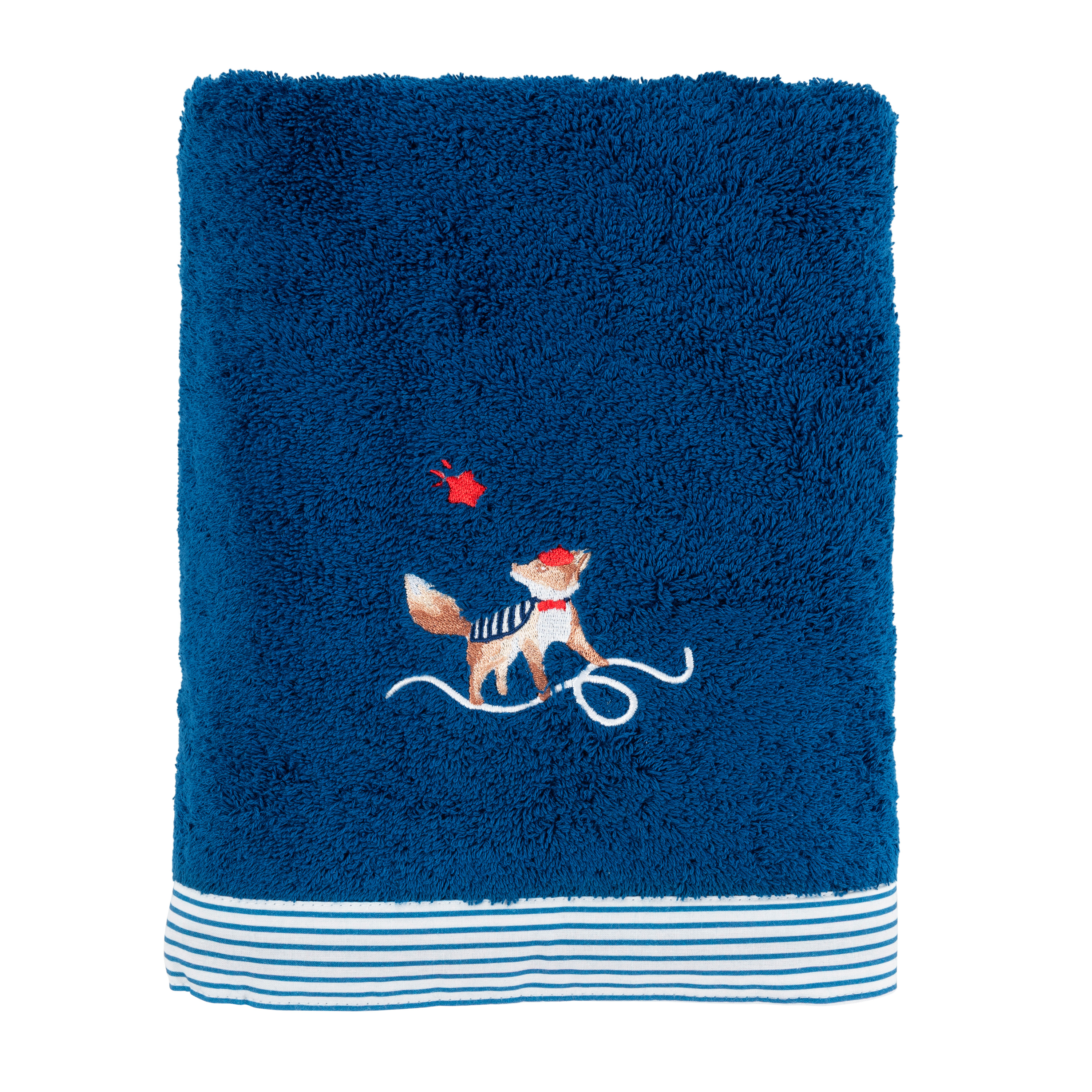 Drap de bain coton biologique bleu