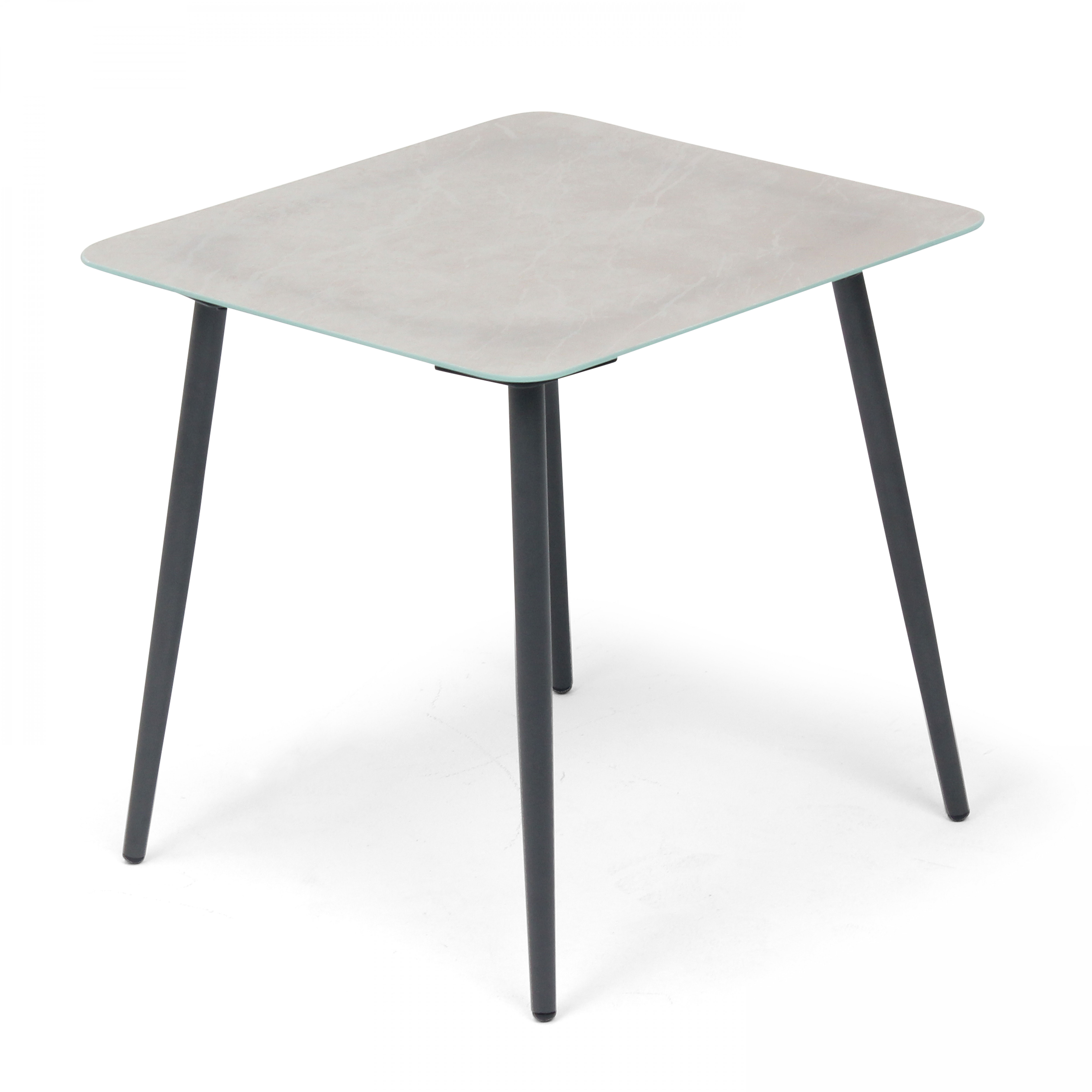 Grande table basse de jardin en acier gris