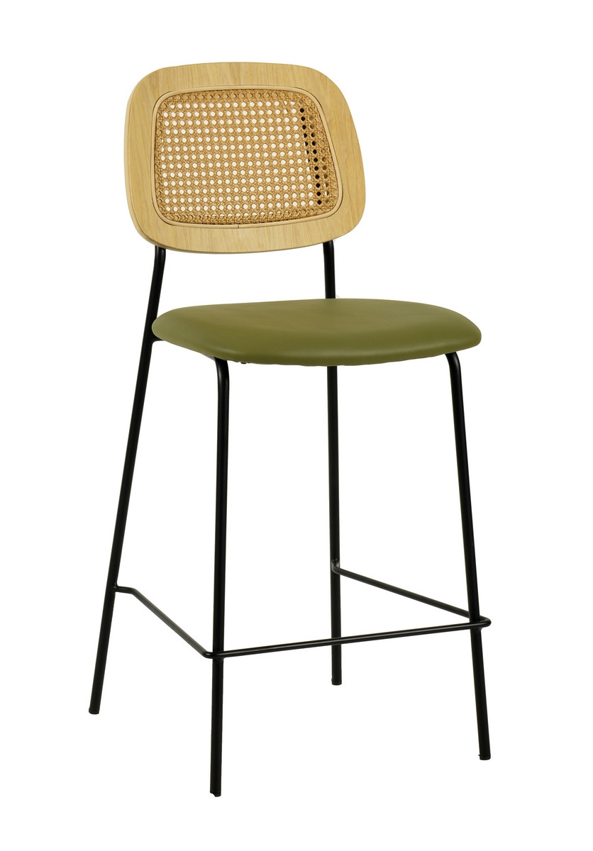 chaise de bar simili cuir vert