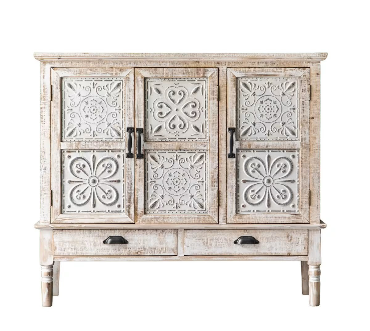 Buffet en sapin blanc patiné L115