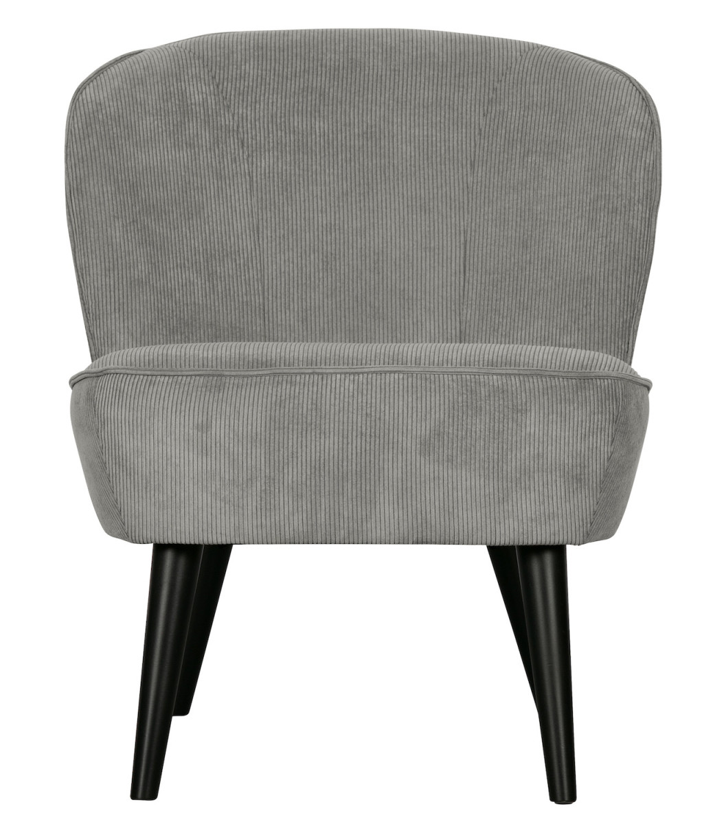 Fauteuil moderne en tissu côtelé gris