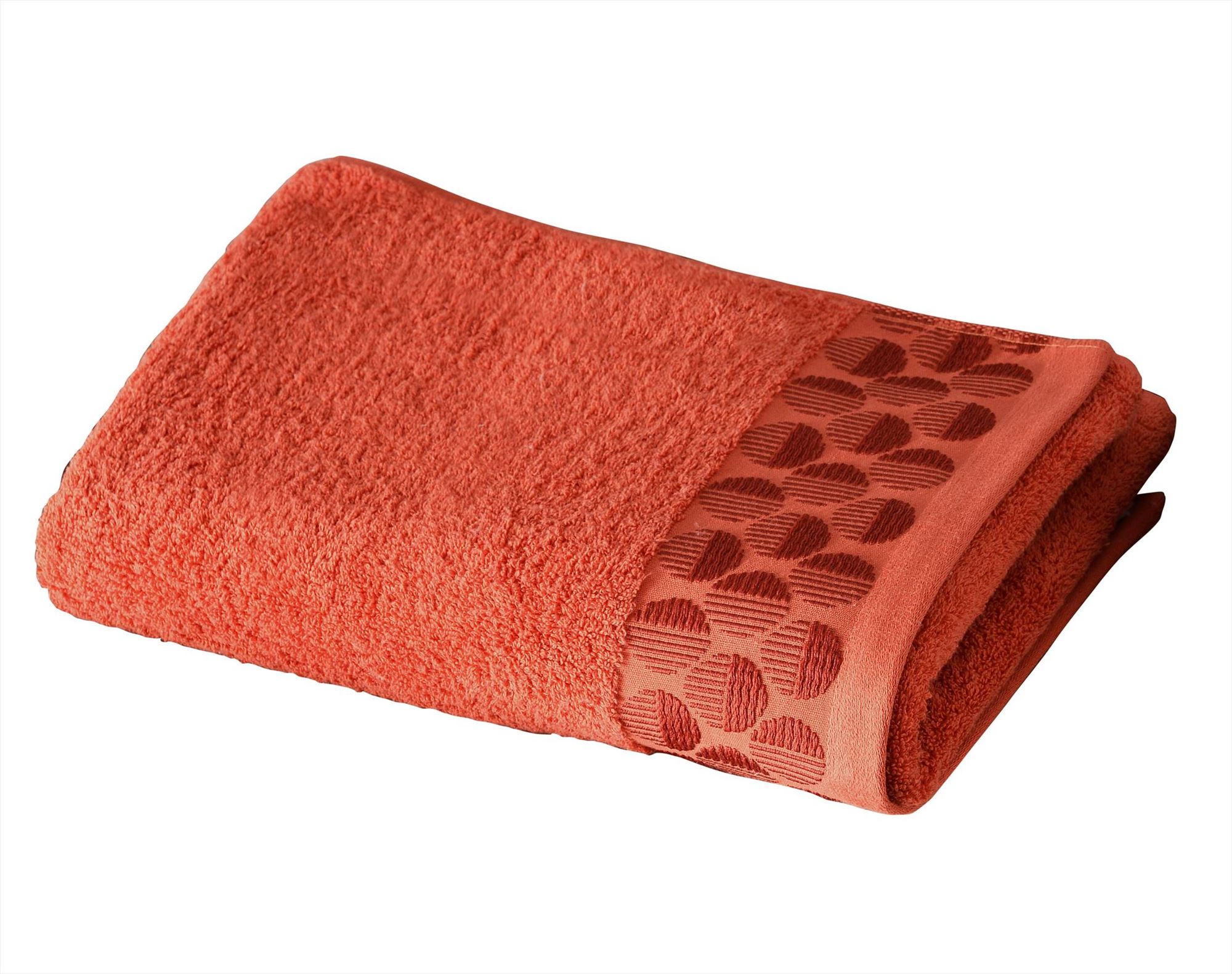 serviette de toilette 50x90 orange terracotta en coton 450 g/m²