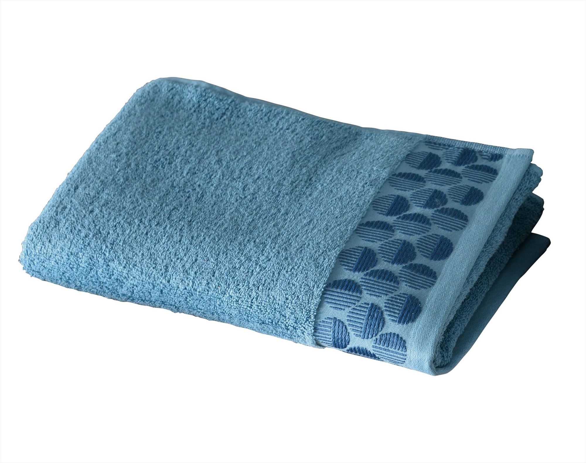 serviette de toilette 50x90 bleu en coton 450 g/m²