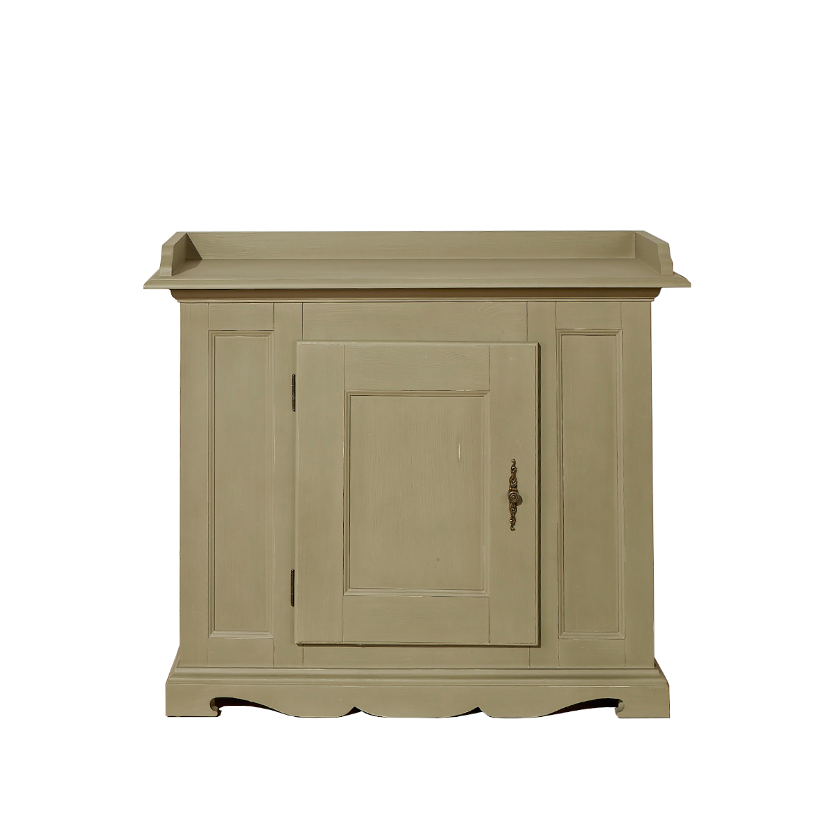 Buffet patiné 1 porte 110 cm gris clair