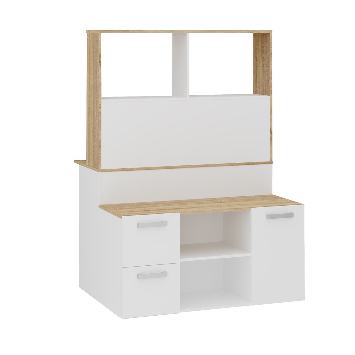 Meuble multifonctions TV et bureau – L110,5 cm – Blanc