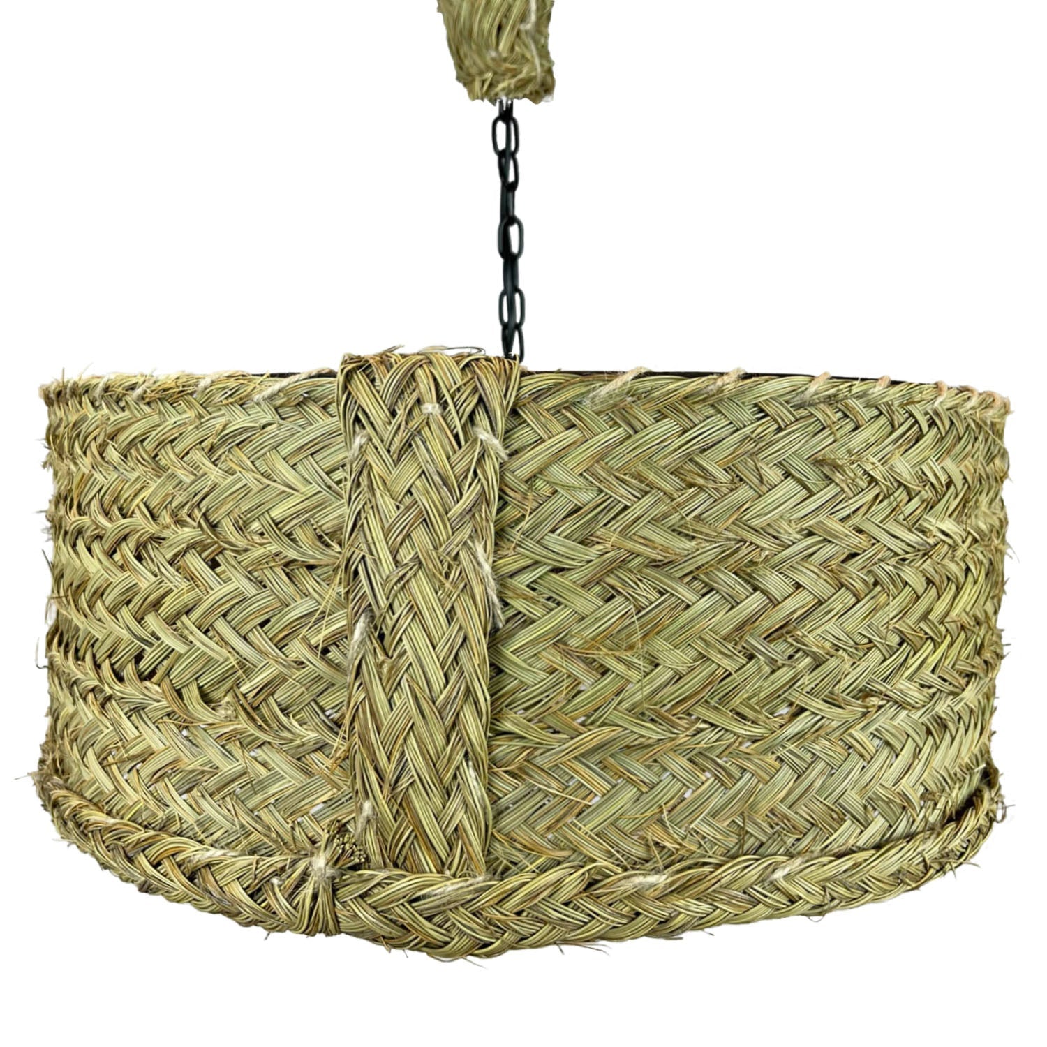 Lampe suspendue ronde en fibres naturelles D.32 cm