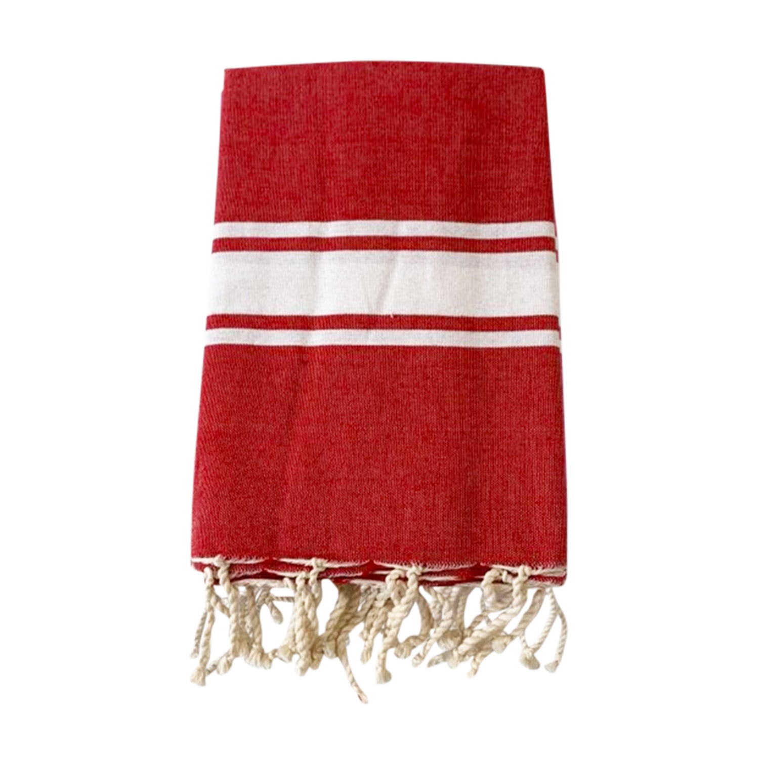 Fouta traditionnelle Kozo Rouge 200x200 190g/m²