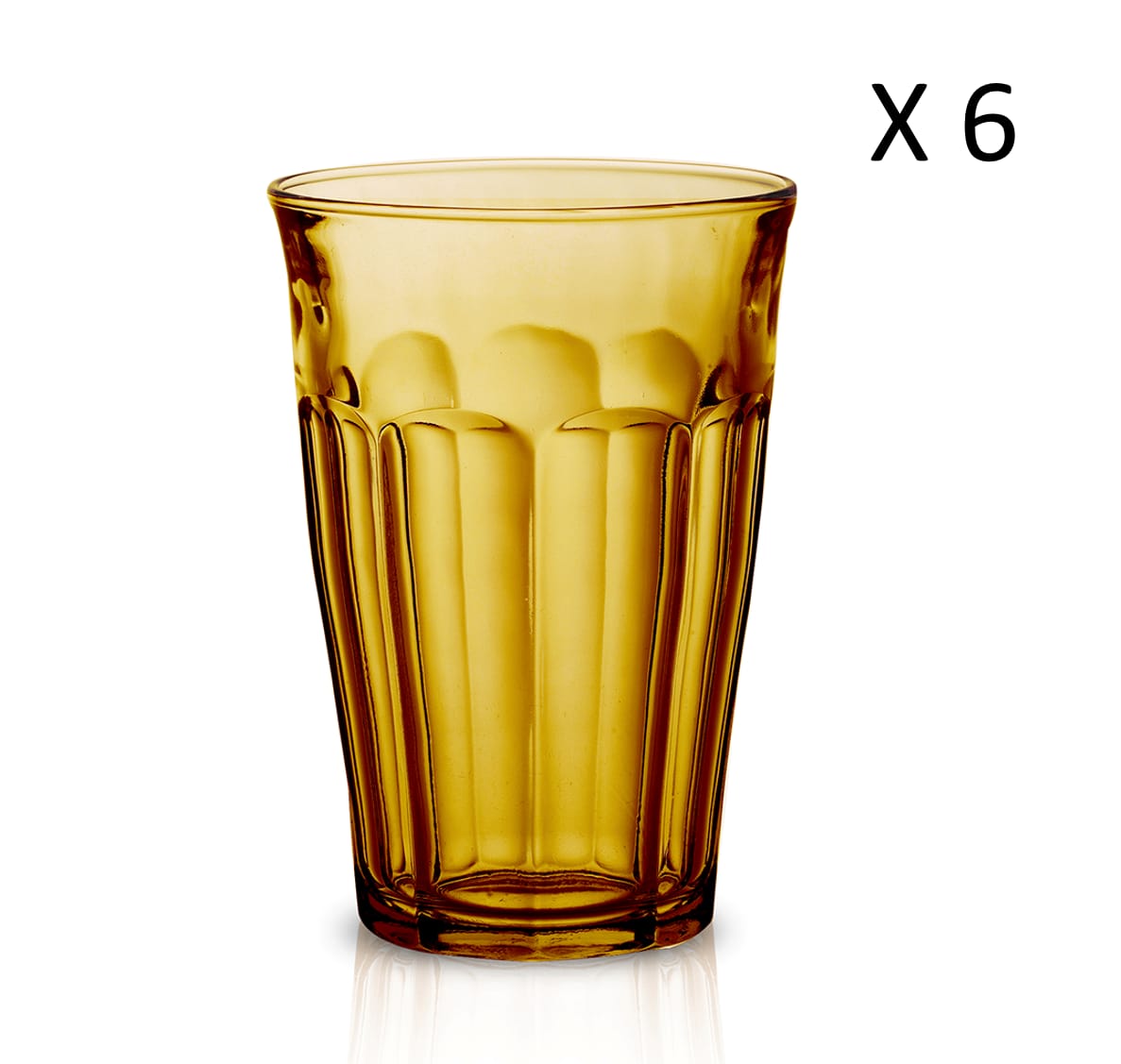 lot de 6 - verre à cocktail 36 cl en verre résistant teinté vermeil