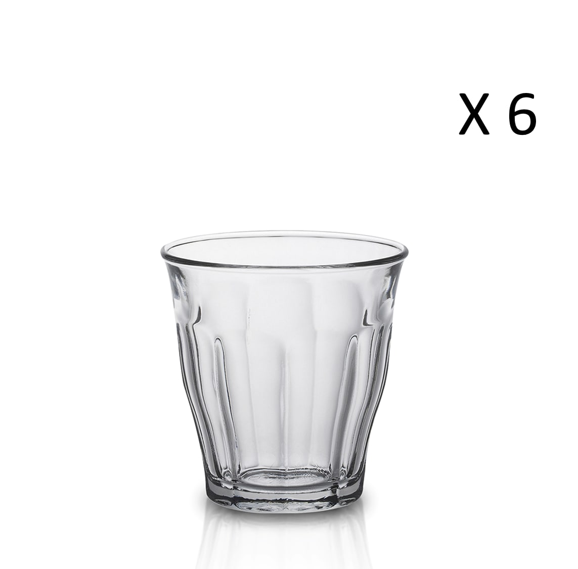 lot de 6 - verre à eau 16 cl en verre trempé résistant transparent