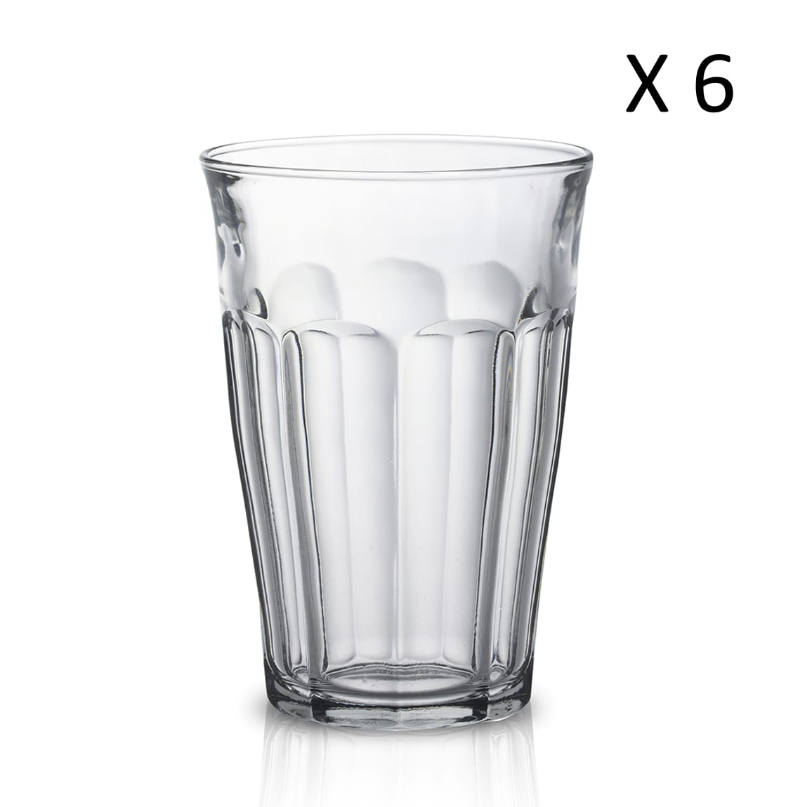 lot de 6 - verre à cocktail 36cl en verre trempé résistant transparent