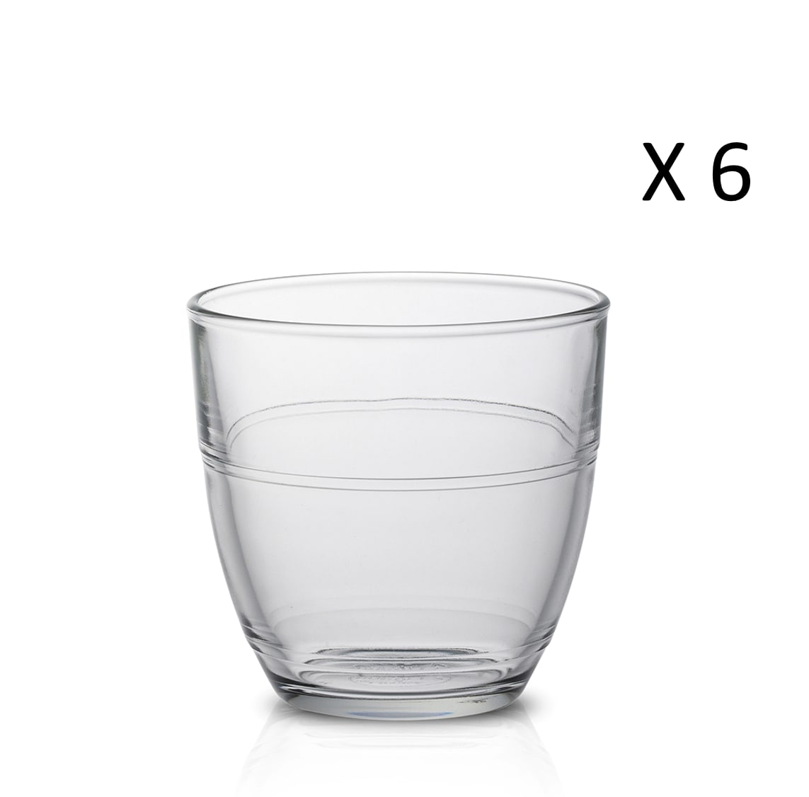 lot de 6 - verre à eau 22 cl en verre trempé résistant transparent