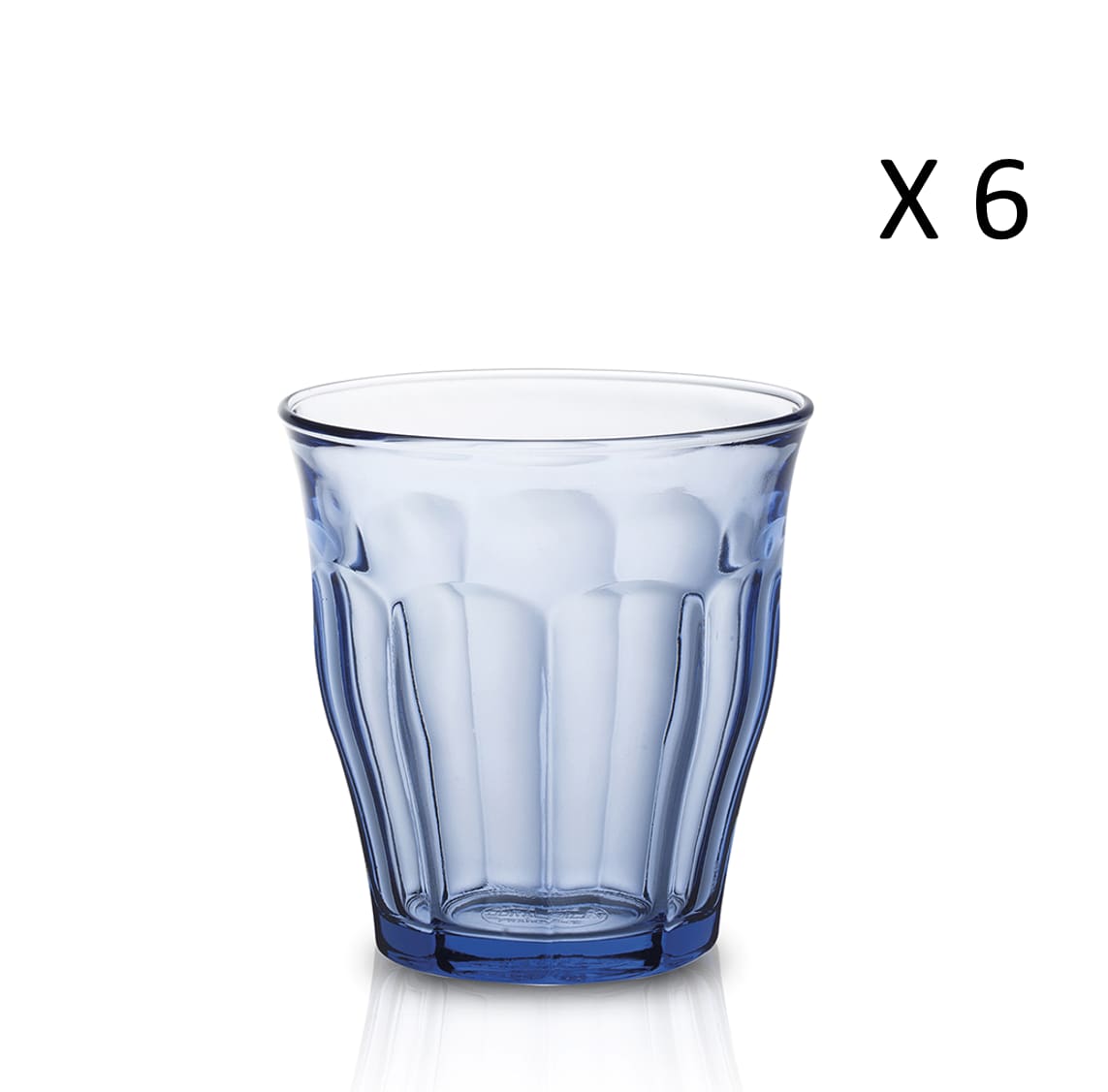 lot de 6-verre à eau 25cl en verre trempé résistant teinté bleu marine