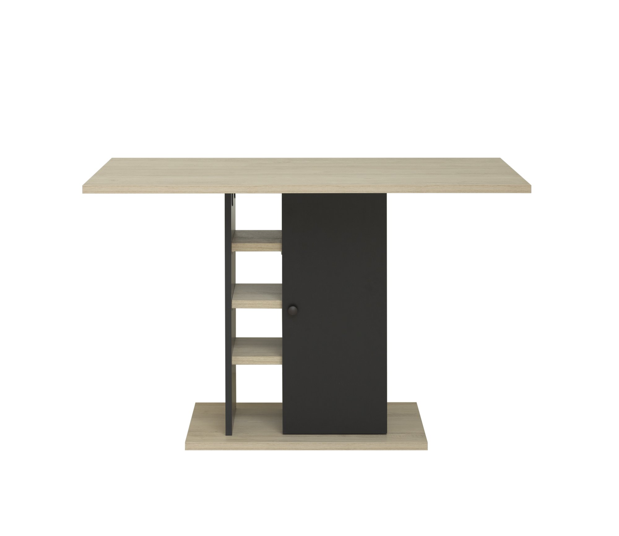 table oxford fonctionnelle bicolore châtaignier/noir