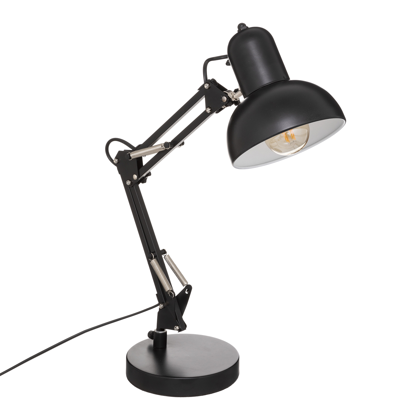 Lampe articulée esprit indus métal noir h 55,8 cm