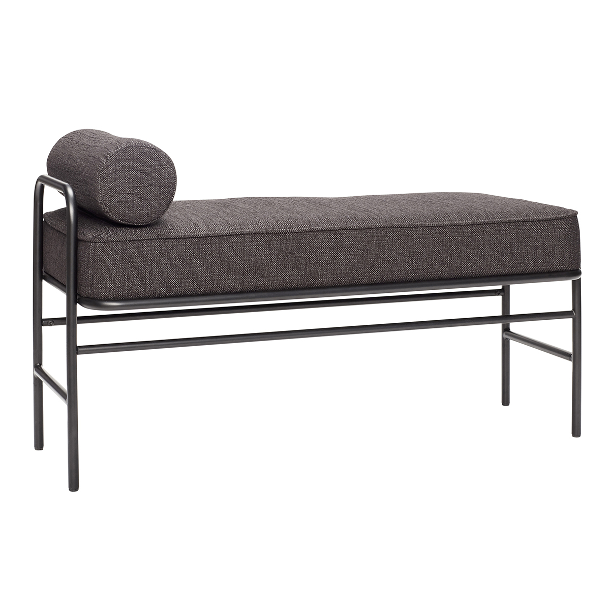 Banc en tissu et métal noir