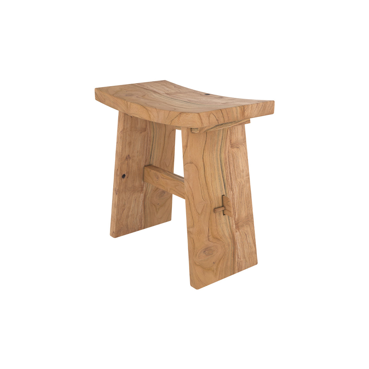 Tabouret en bois de teck recyclé
