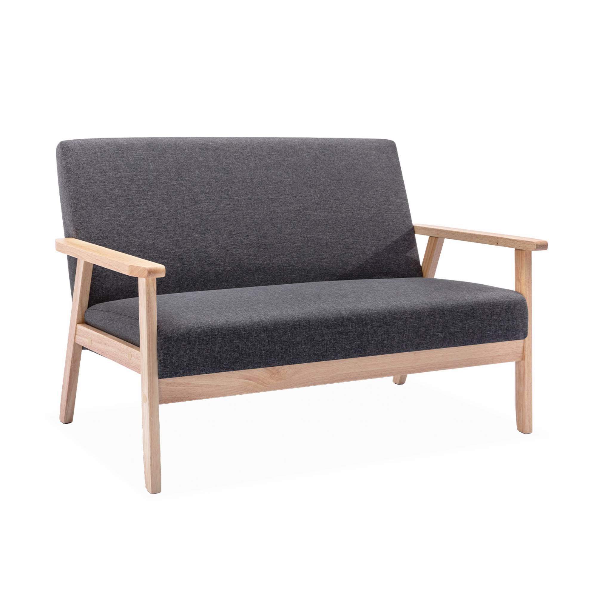 Banquette 2 places Gris Tissu Pas cher Design Confort