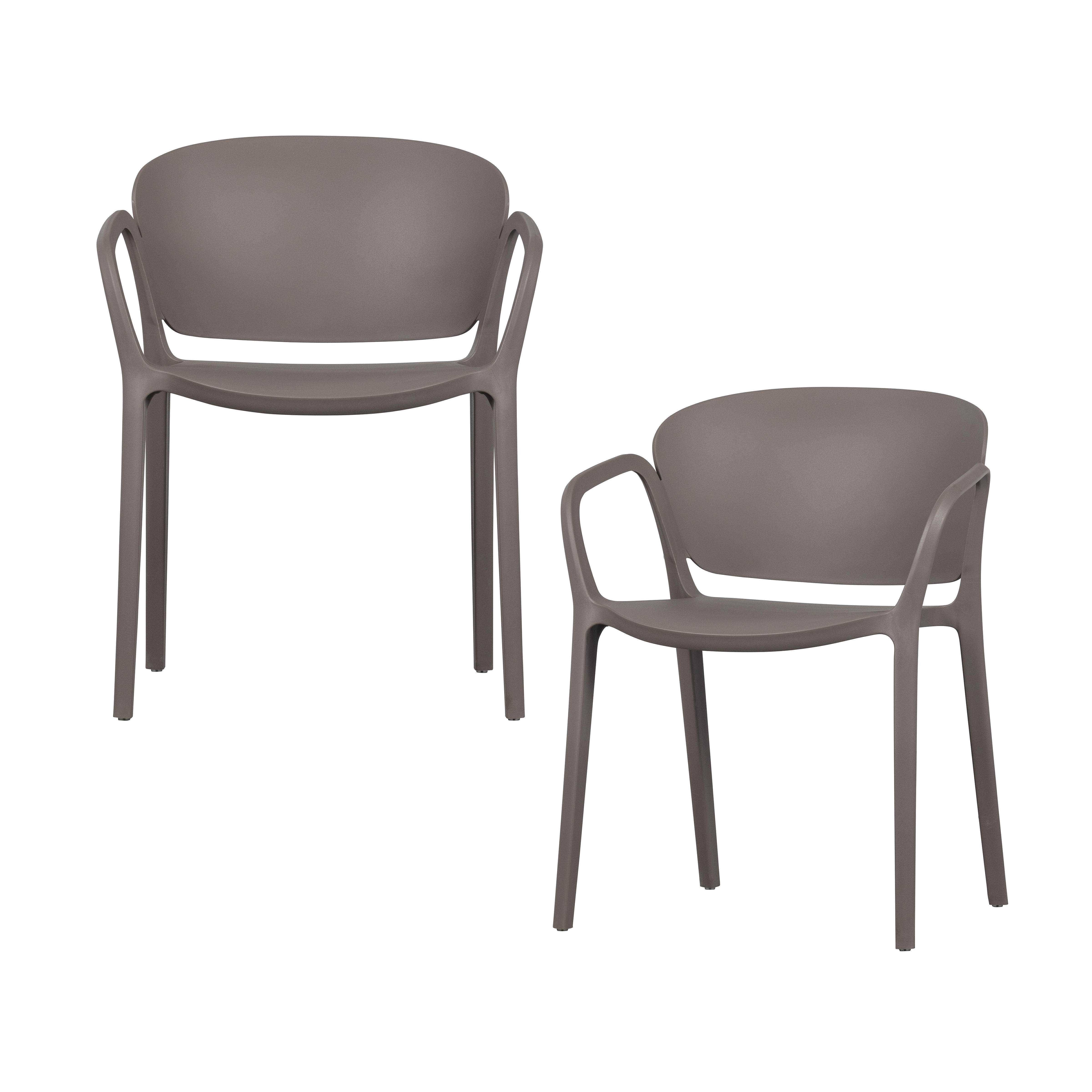 chaises de jardin empilables taupe (x4)