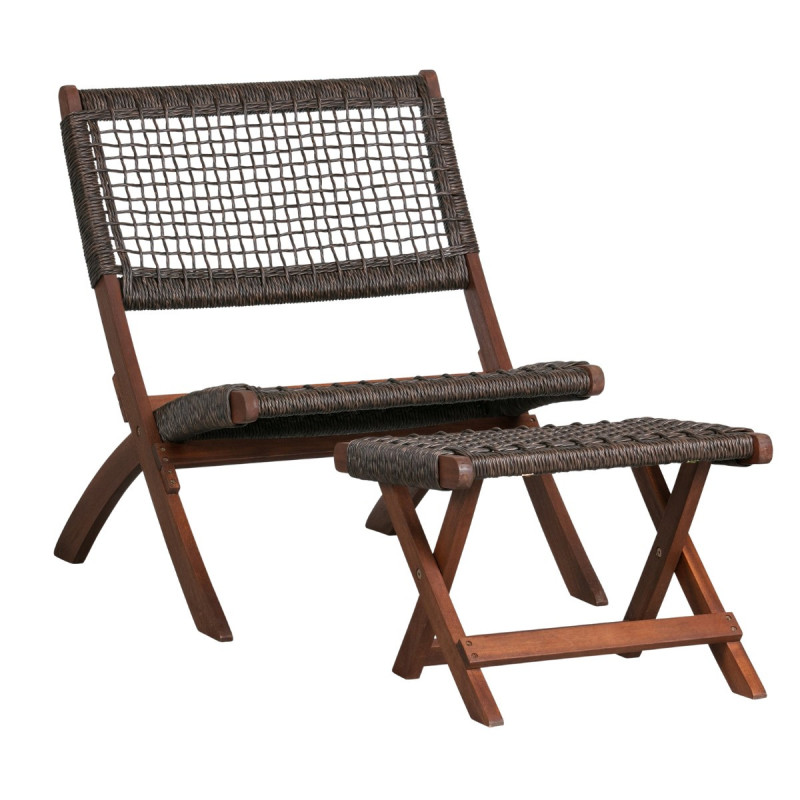 Chaise pliante en bois marron