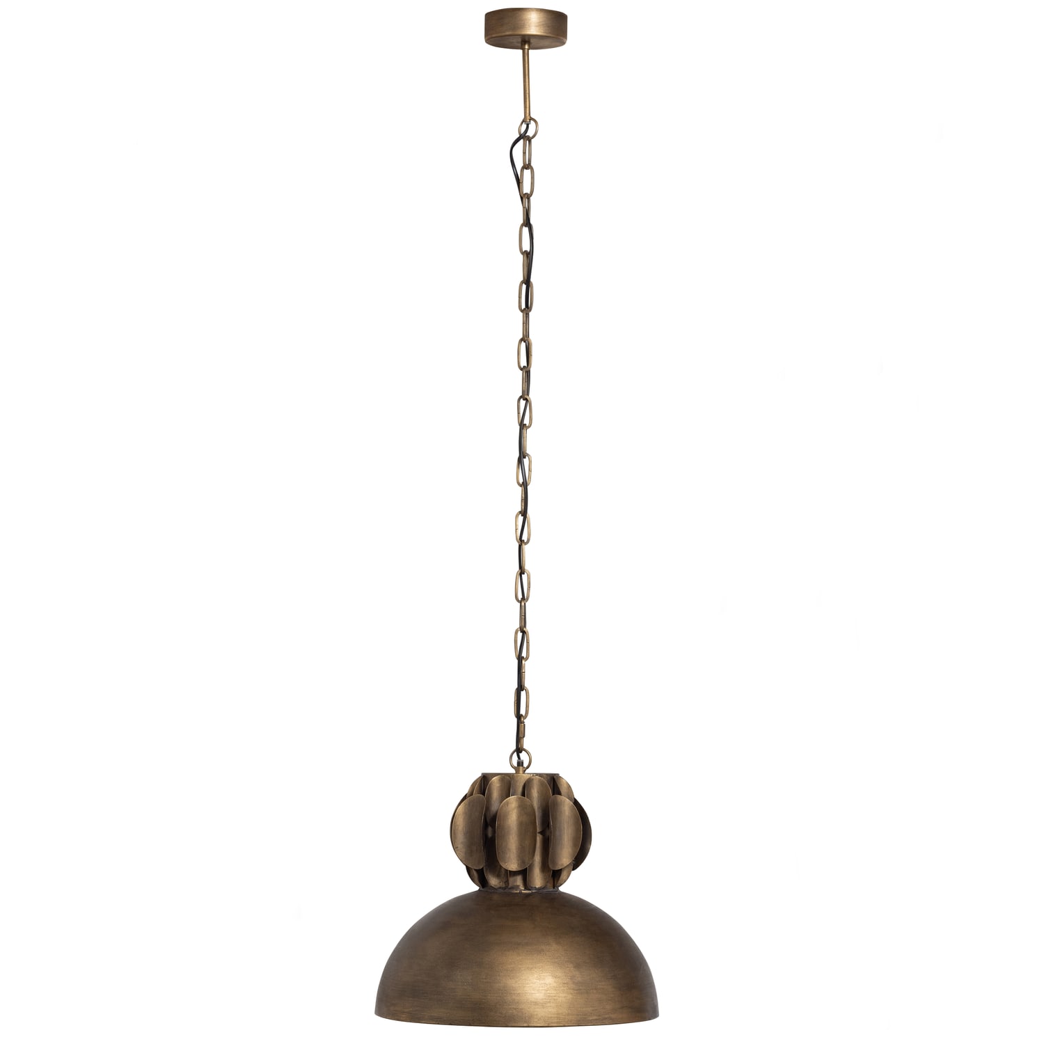 lampe suspendue métal antique messing doré