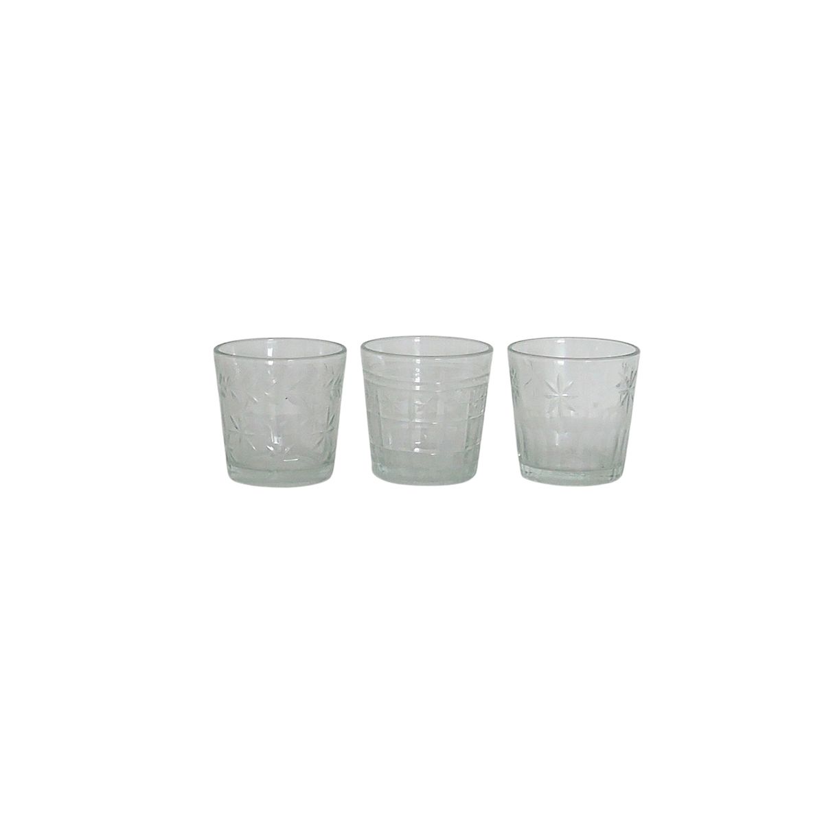 Set de 3 photophores en verre